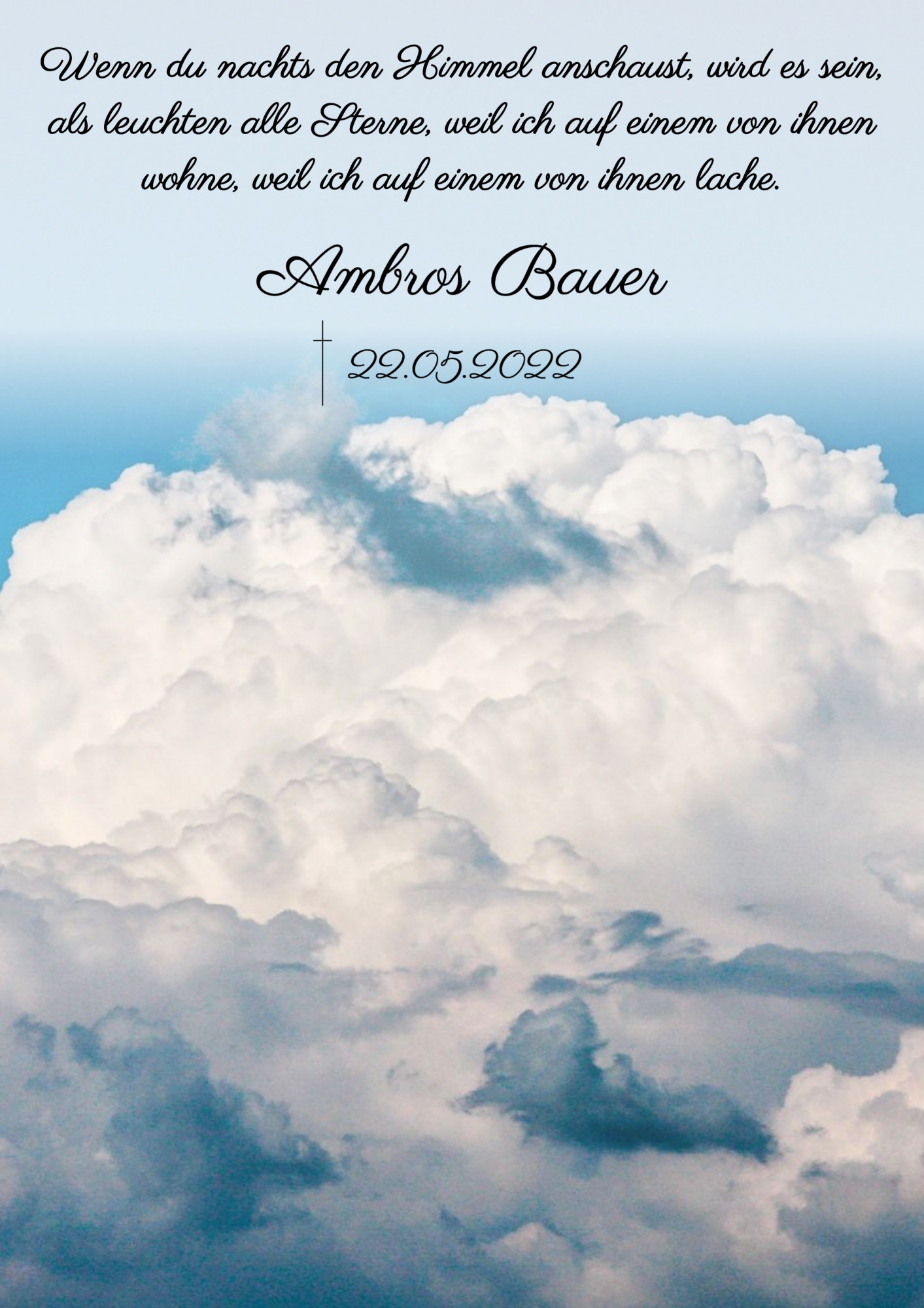 Traueranzeige von Ambros Bauer