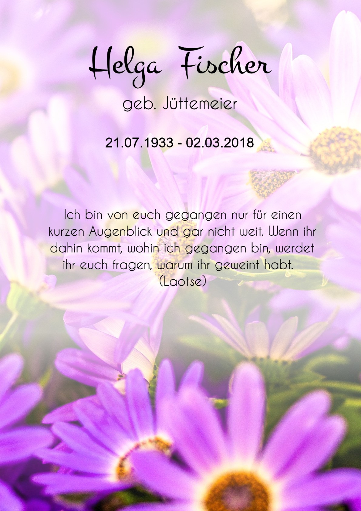 Traueranzeige von Helga Fischer