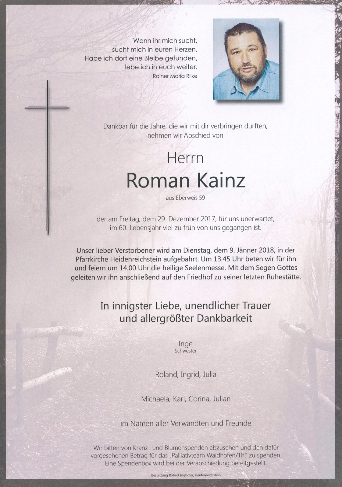 Traueranzeige von Roman Kainz