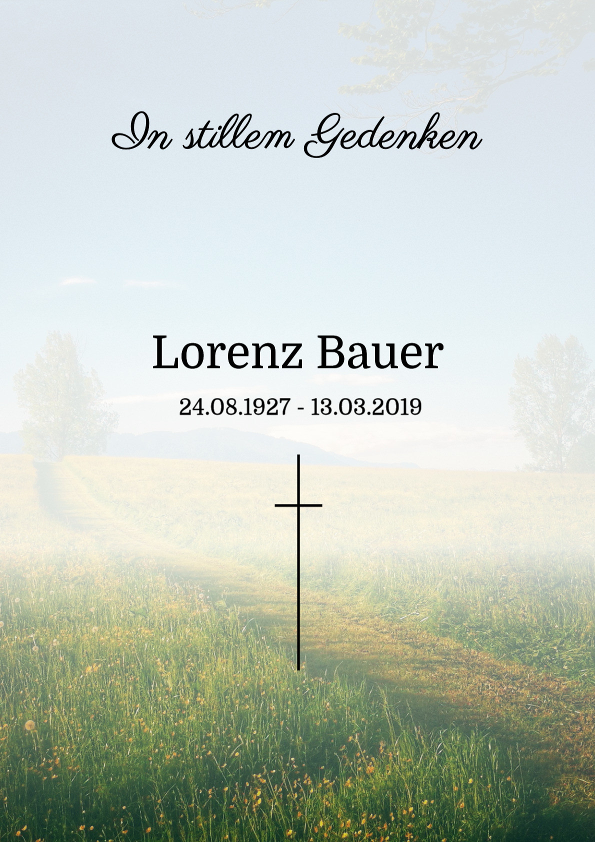 Traueranzeige von Lorenz Bauer