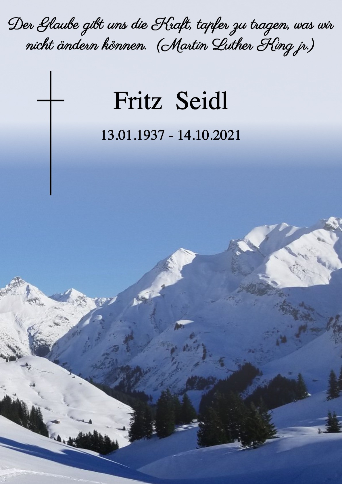 Traueranzeige von Fritz Seidl