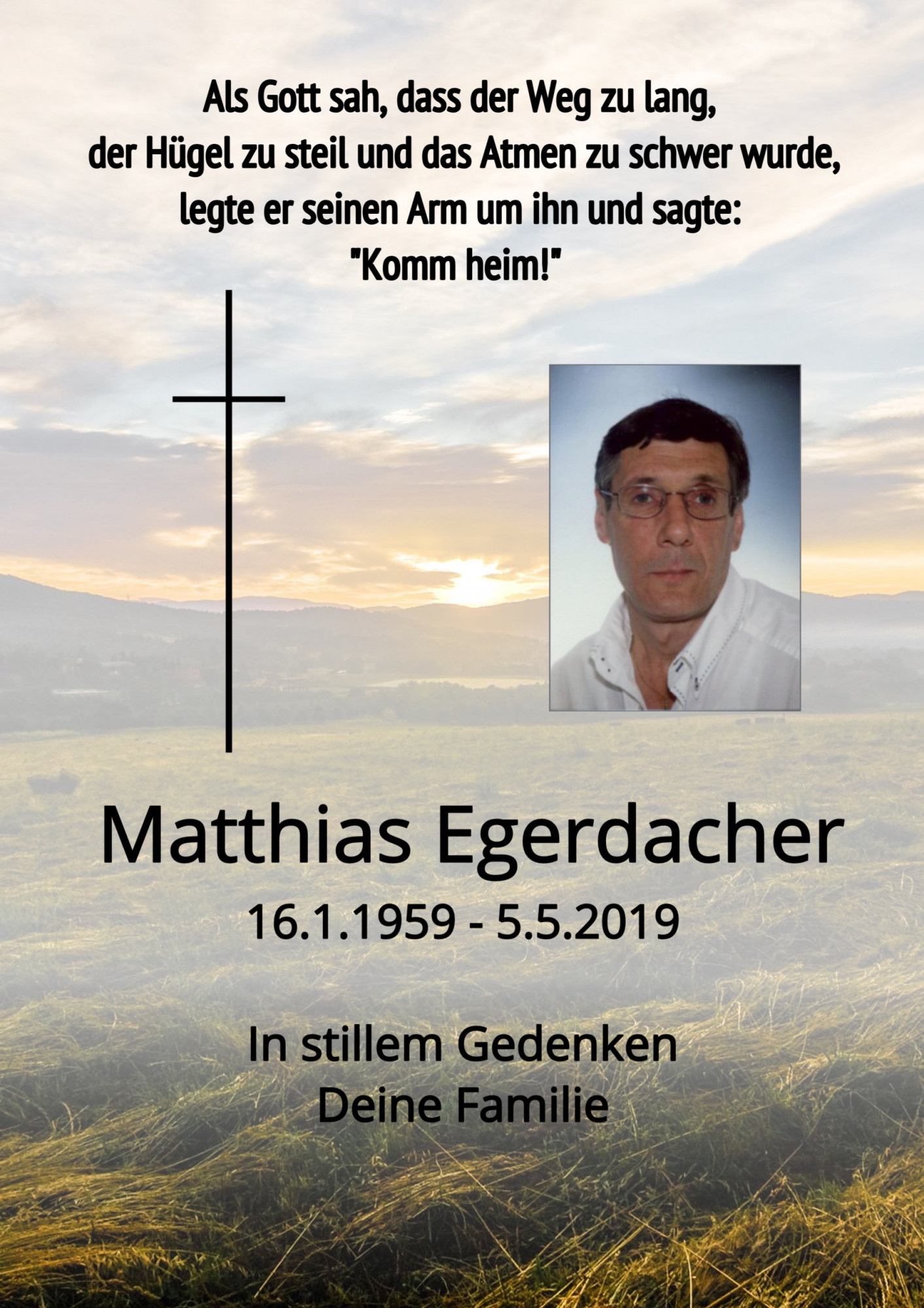 Traueranzeige von Matthias Egerdacher