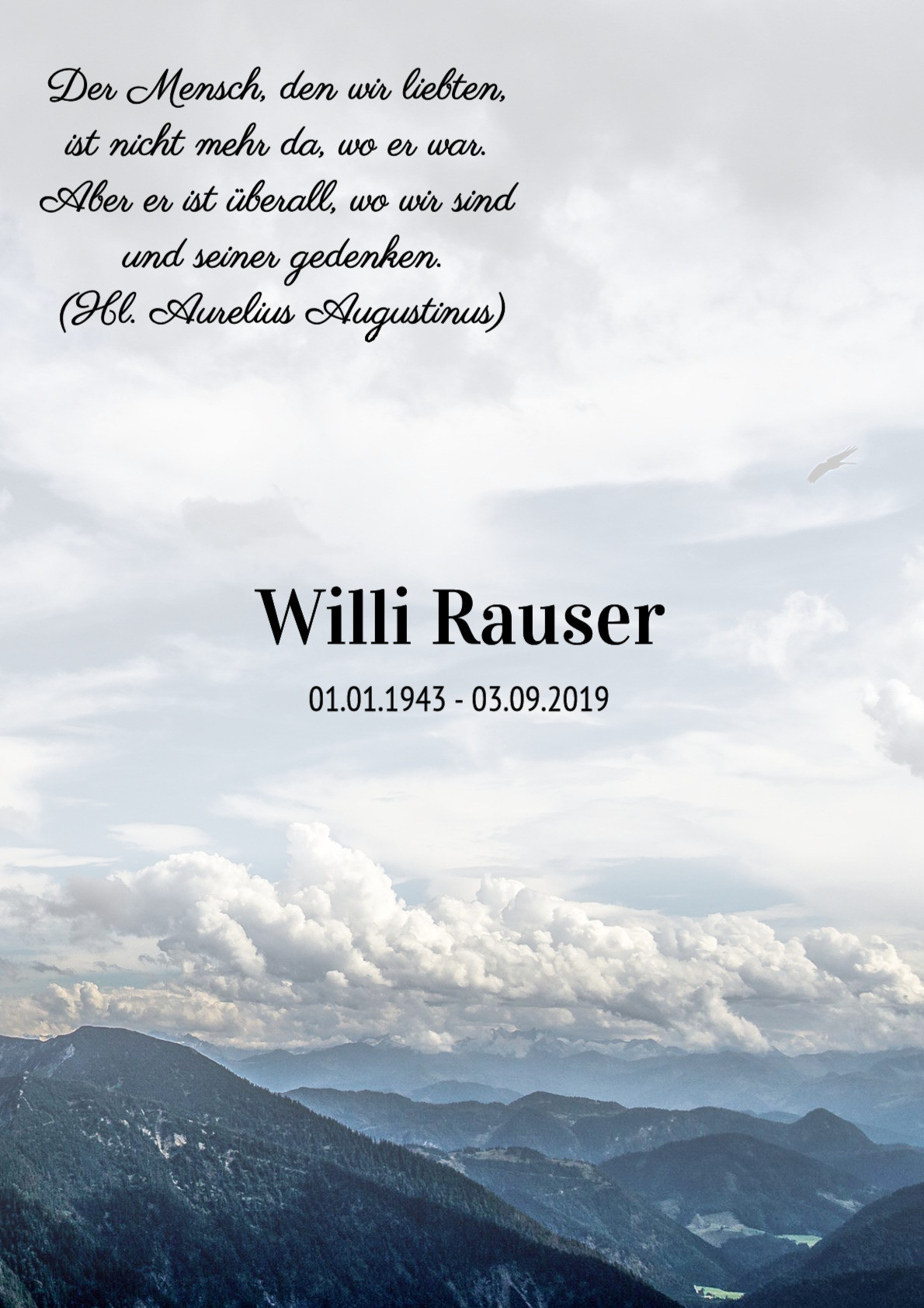 Traueranzeige von Willi Rauser