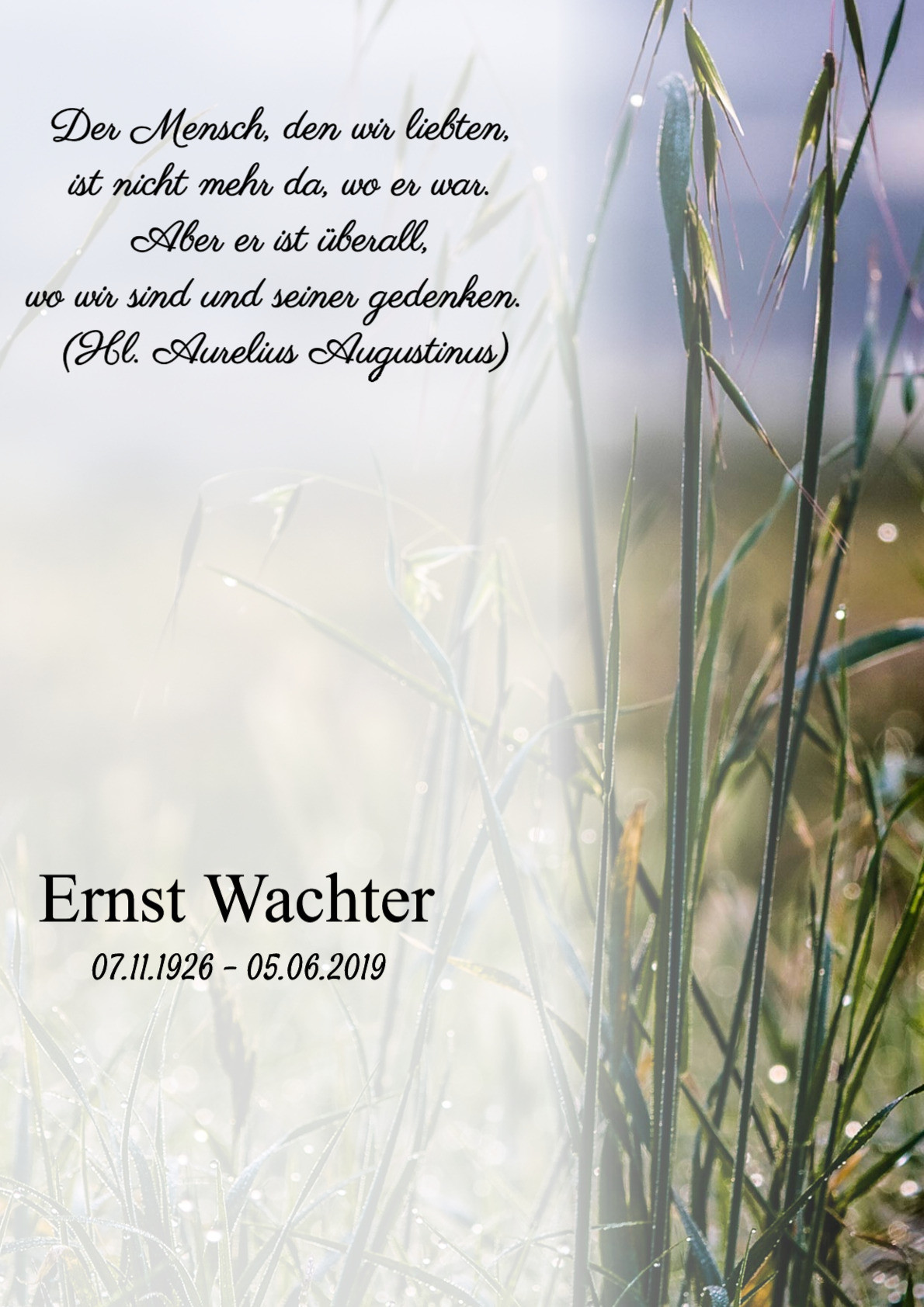 Traueranzeige von Ernst Wachter