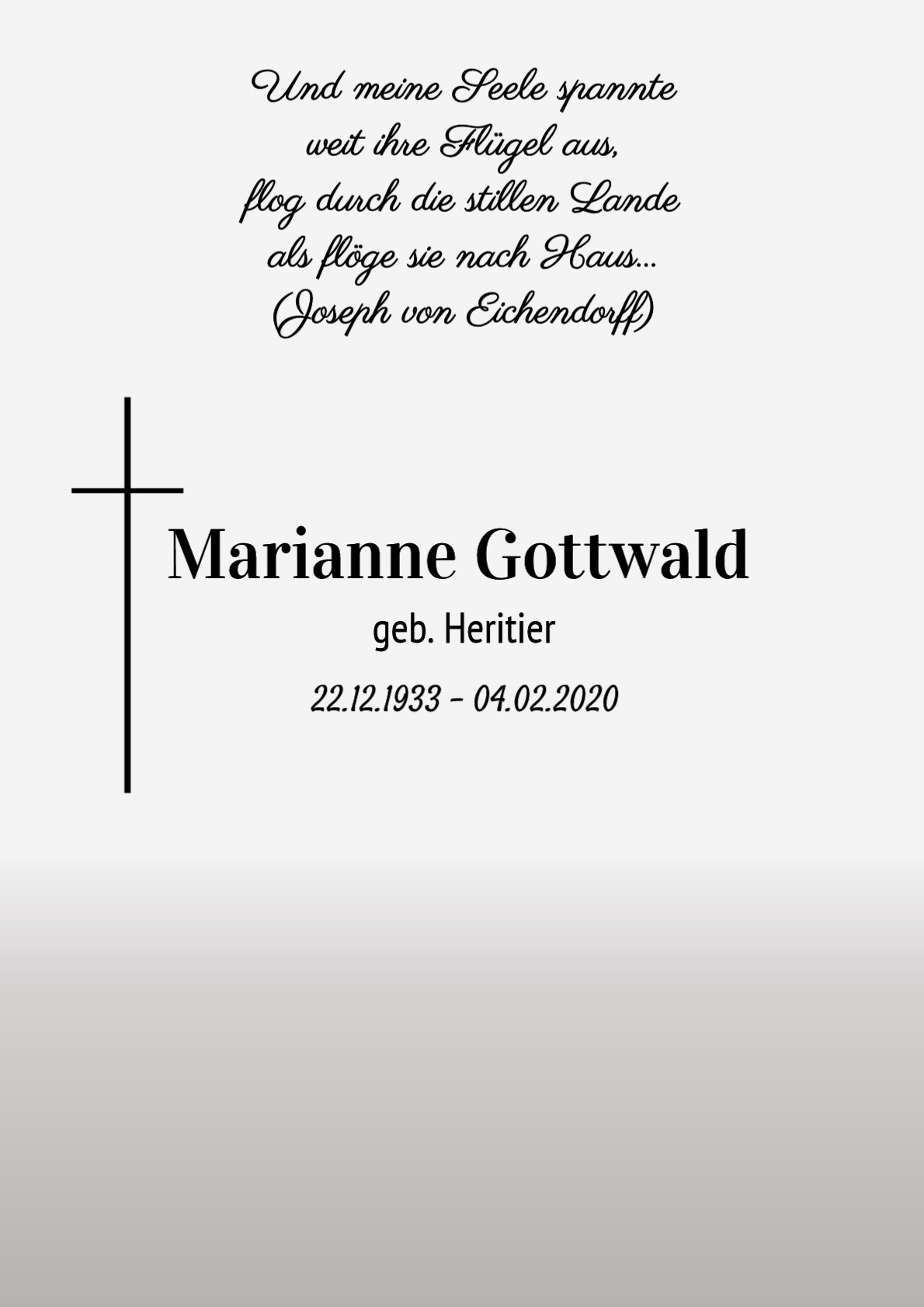 Traueranzeige von Marianne Gottwald
