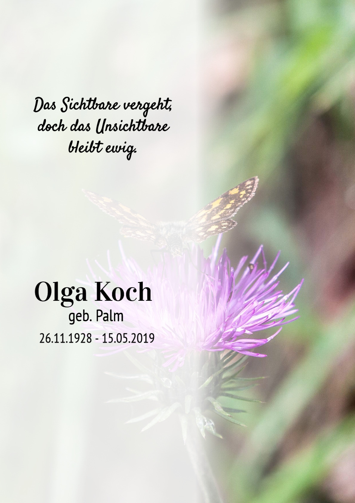 Traueranzeige von Olga Koch