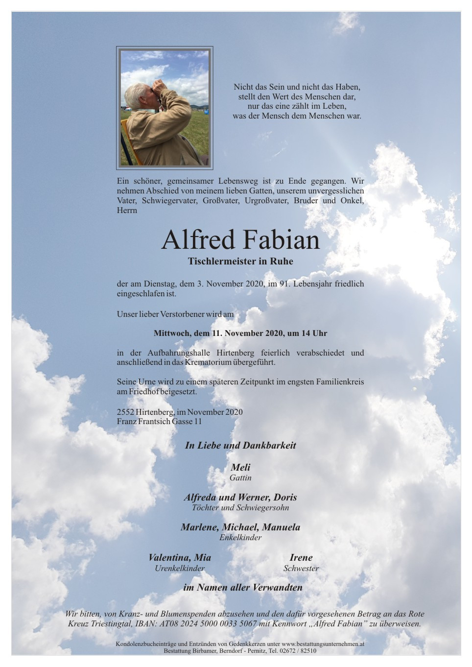 Traueranzeige von Alfred Fabian