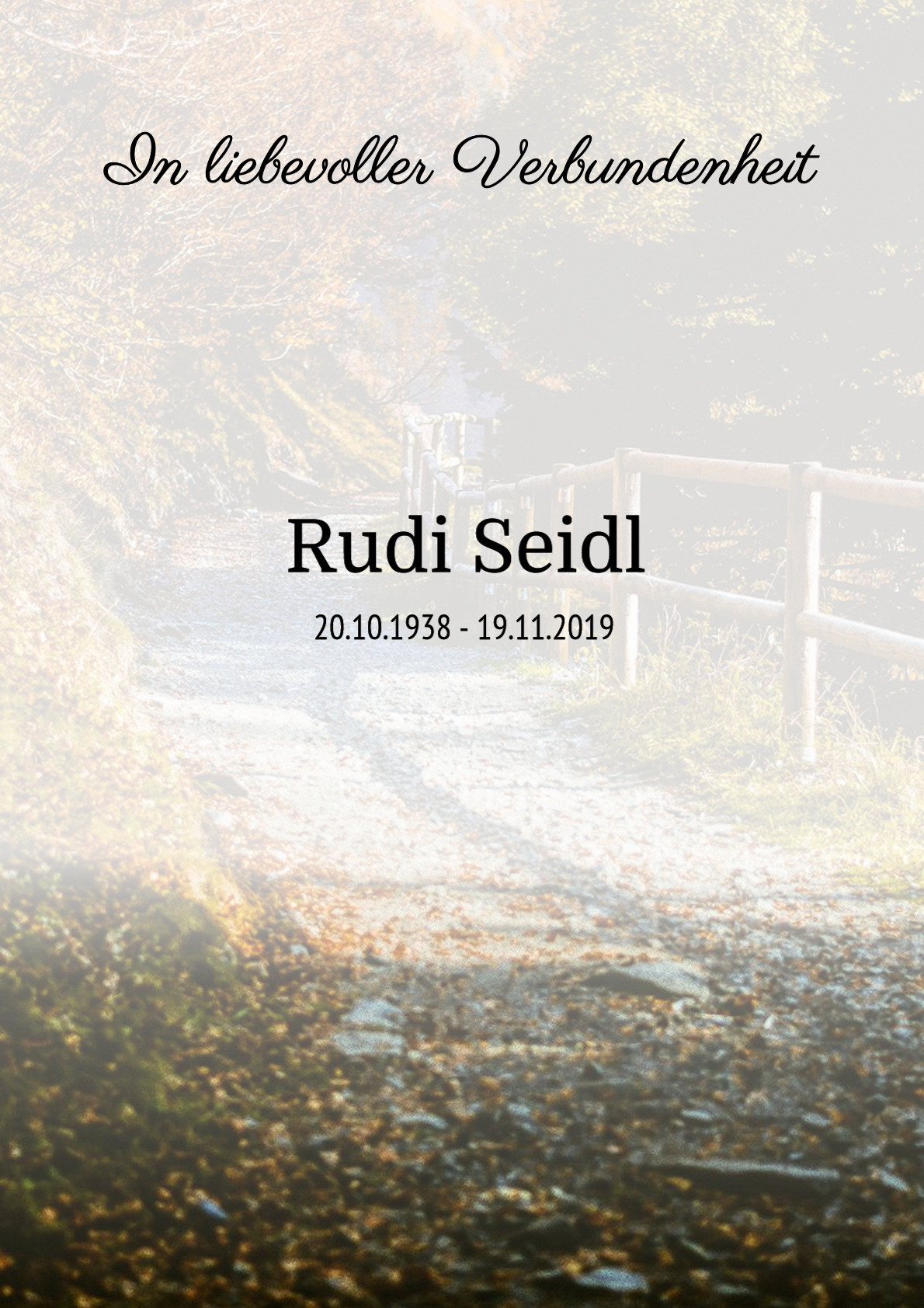 Traueranzeige von Rudi Seidl