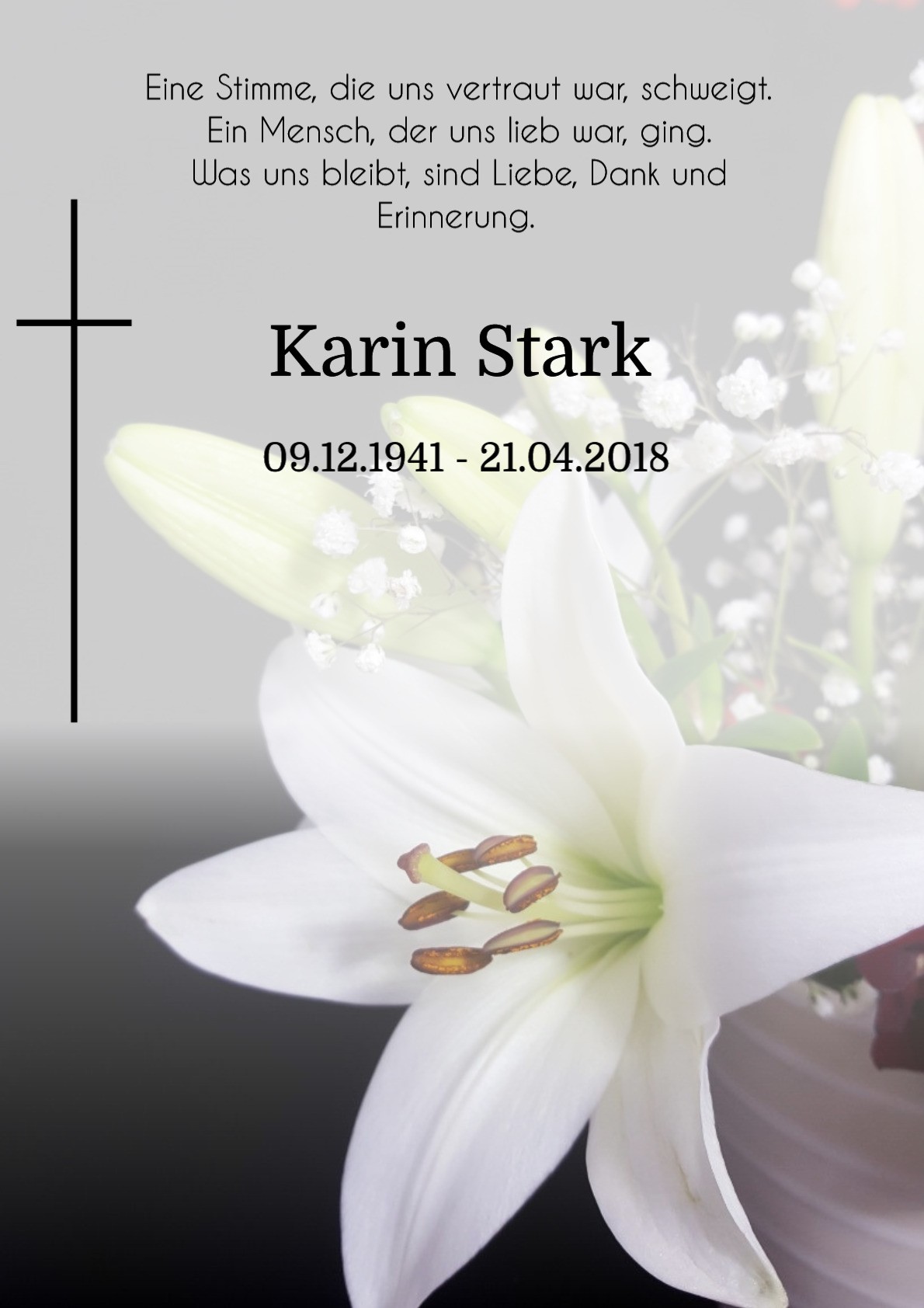 Traueranzeige von Karin Stark