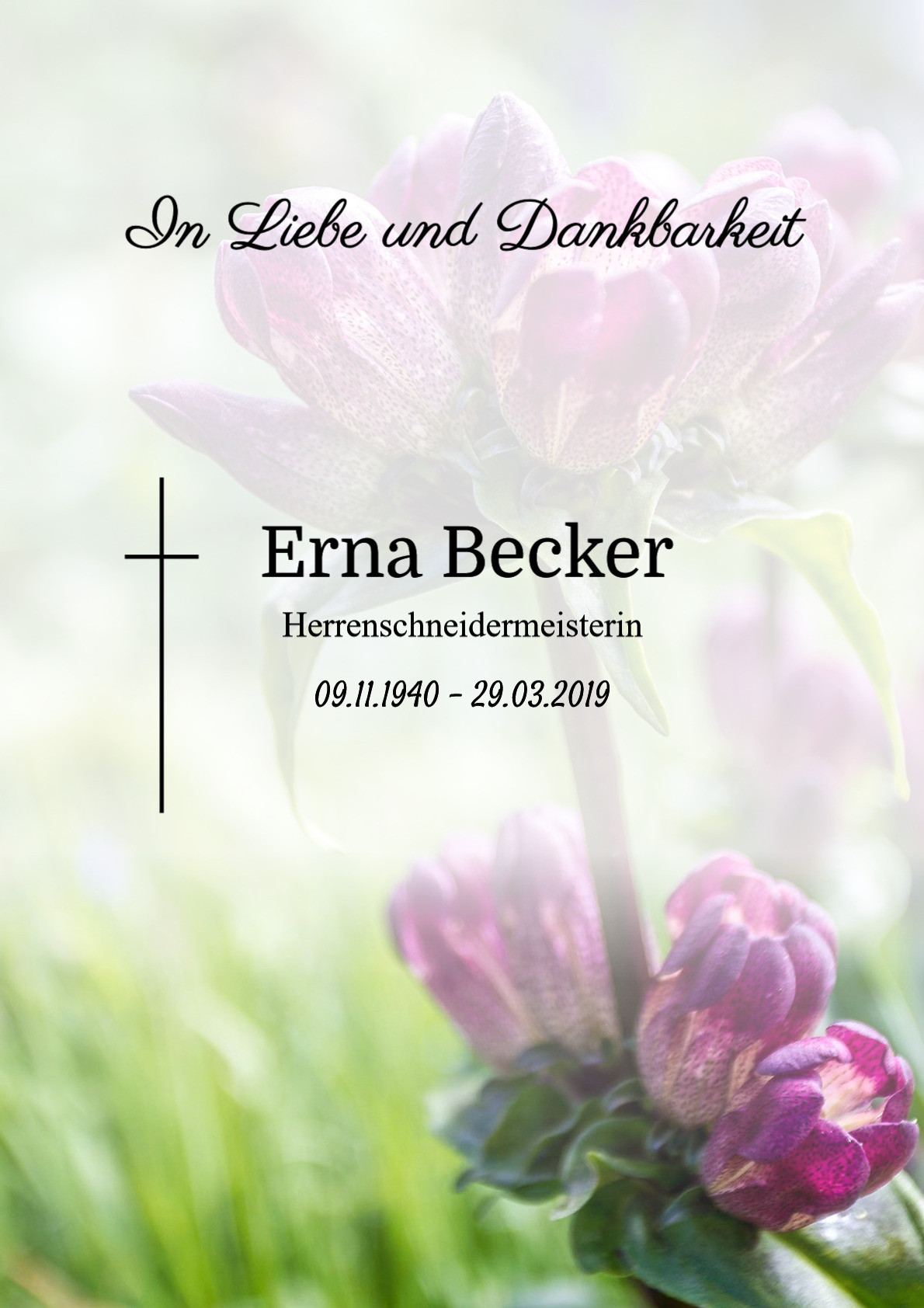 Traueranzeige von Erna Becker
