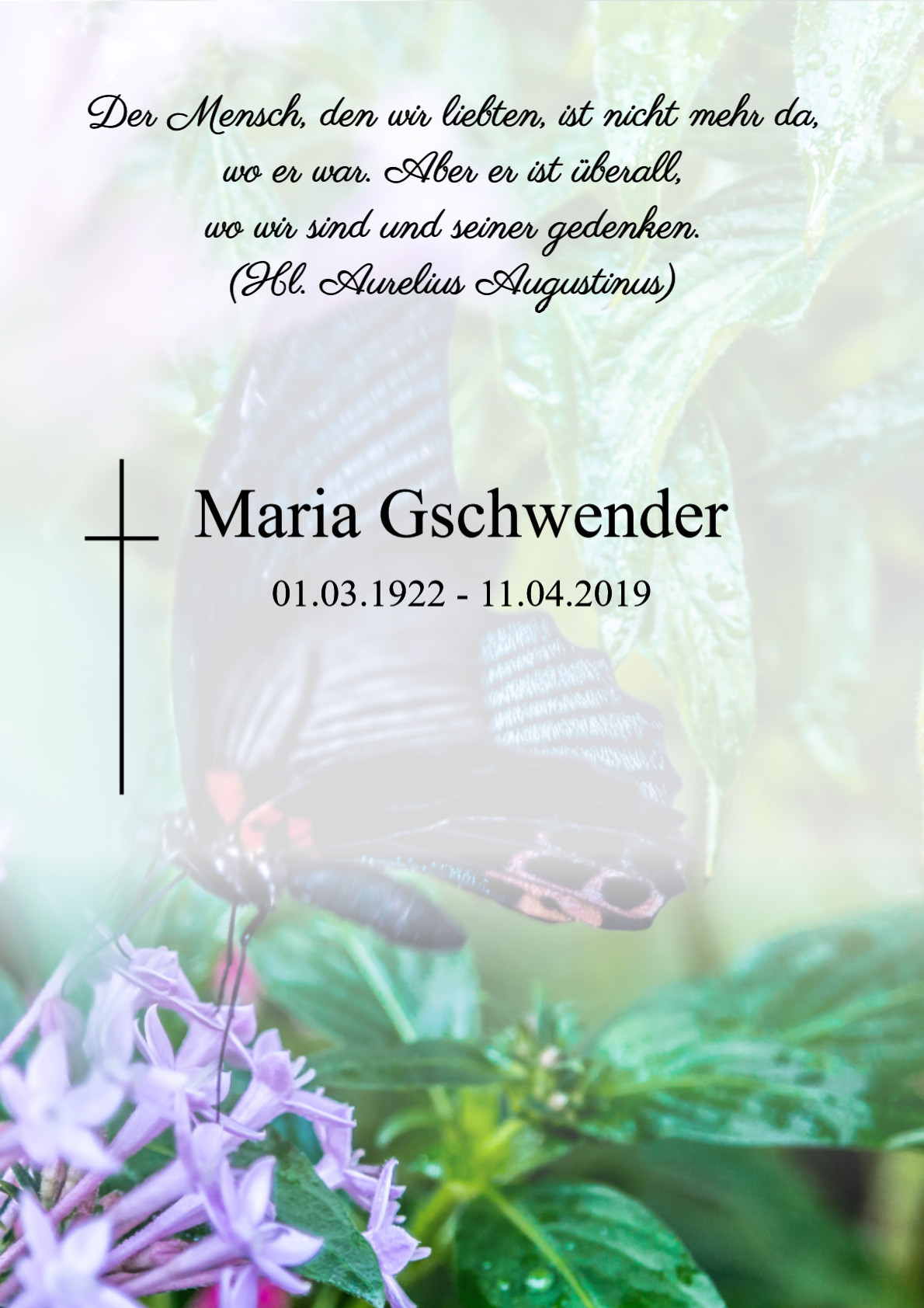 Traueranzeige von Maria Gschwender