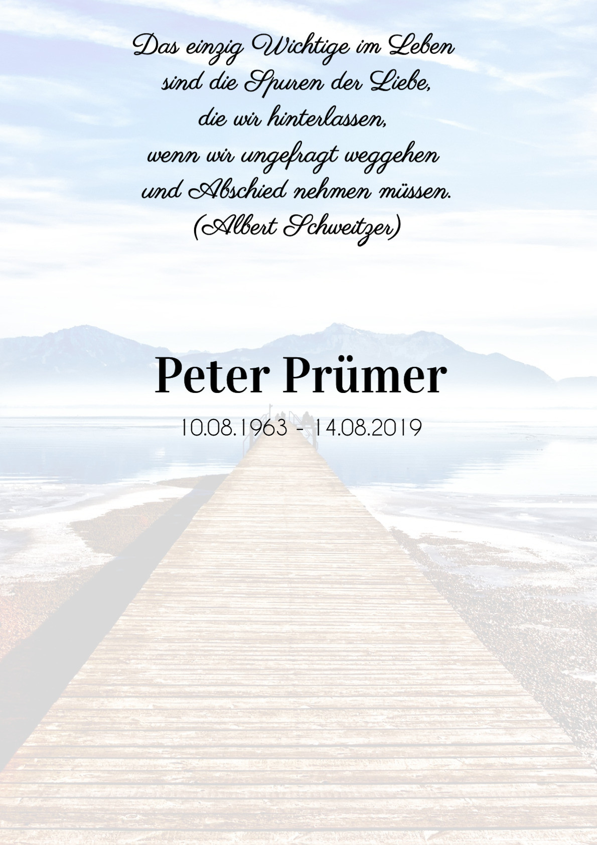 Traueranzeige von Peter Prümer