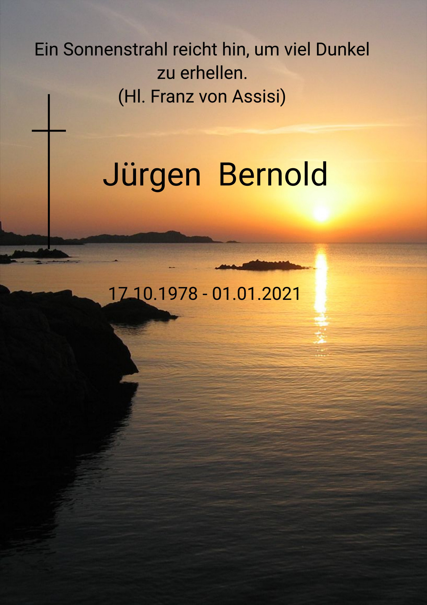 Traueranzeige von Jürgen Bernold
