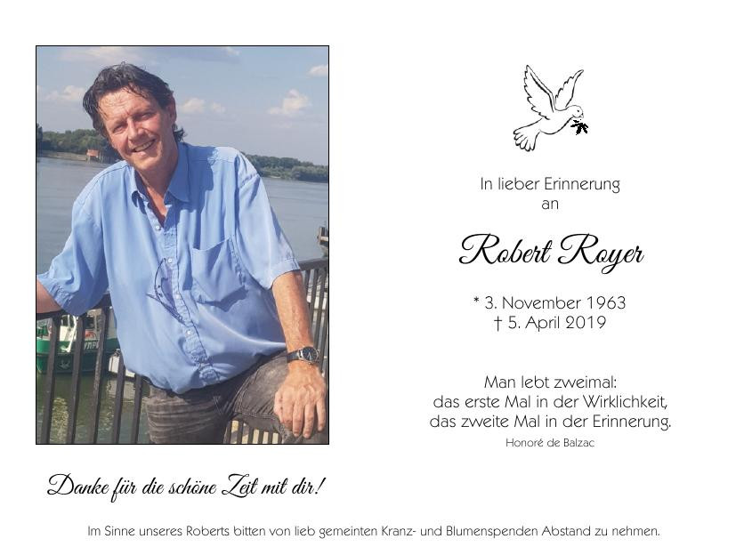Traueranzeige von Robert Royer