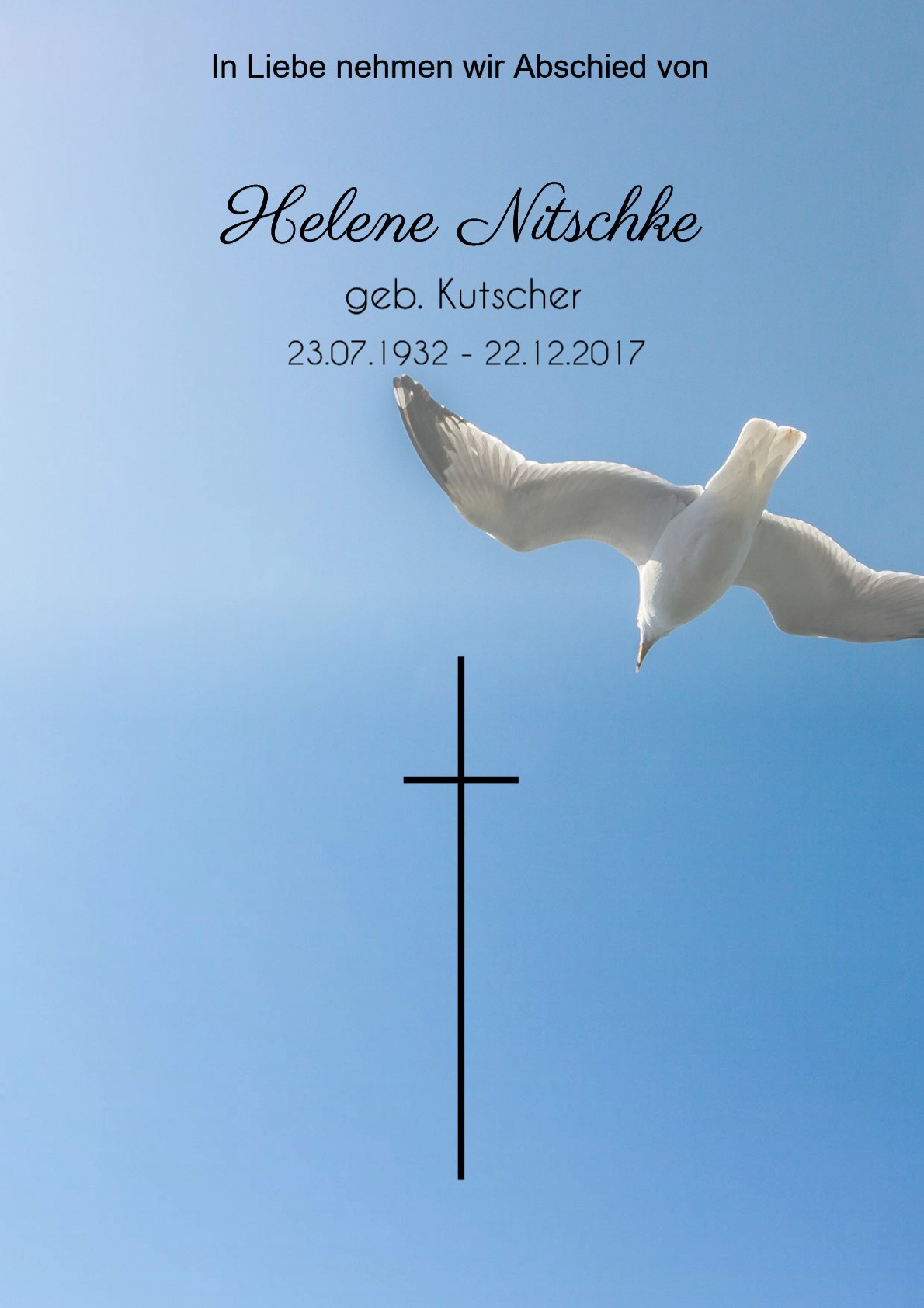 Traueranzeige von Helene Nitschke