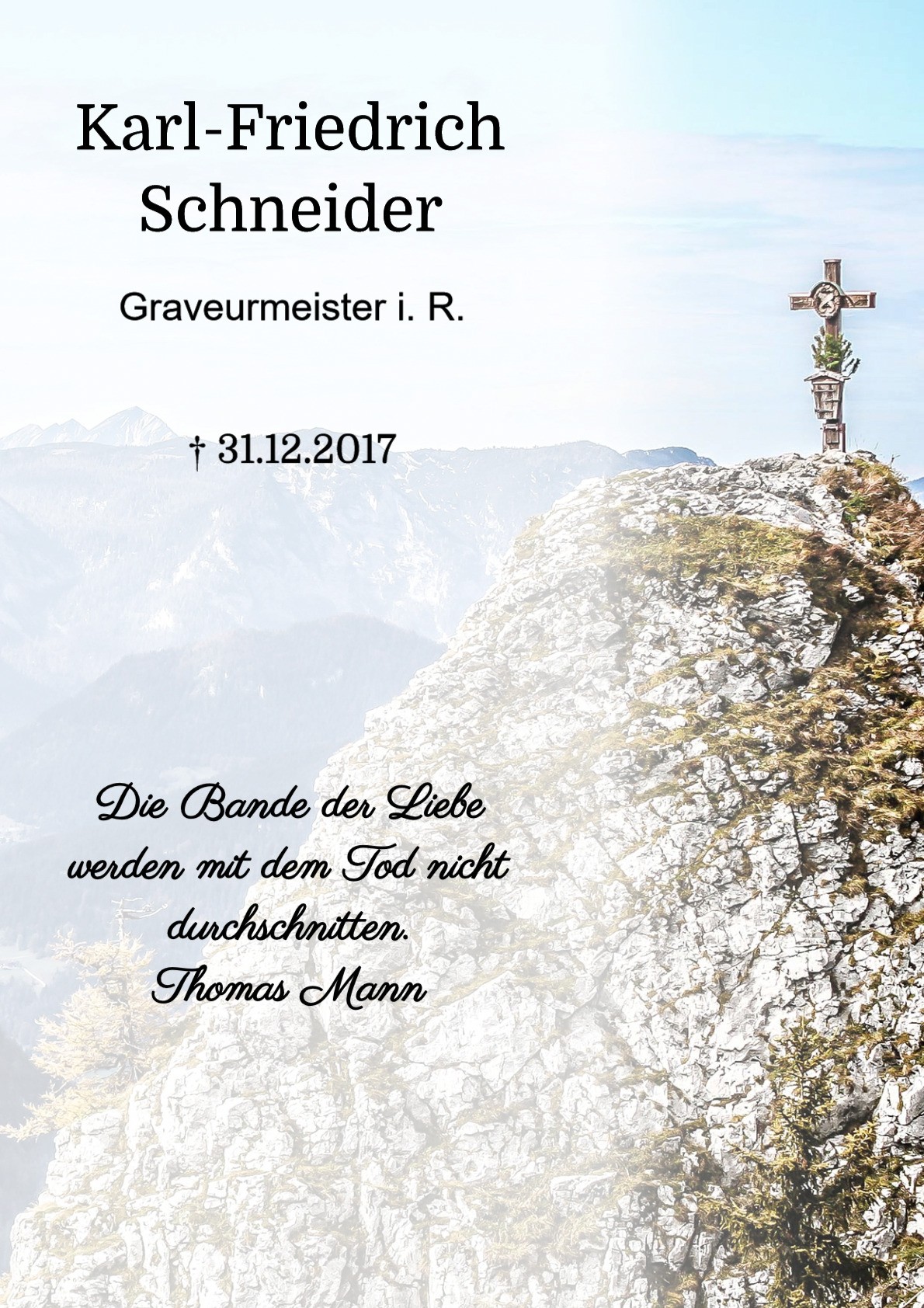 Traueranzeige von Karl-Friedrich Schneider