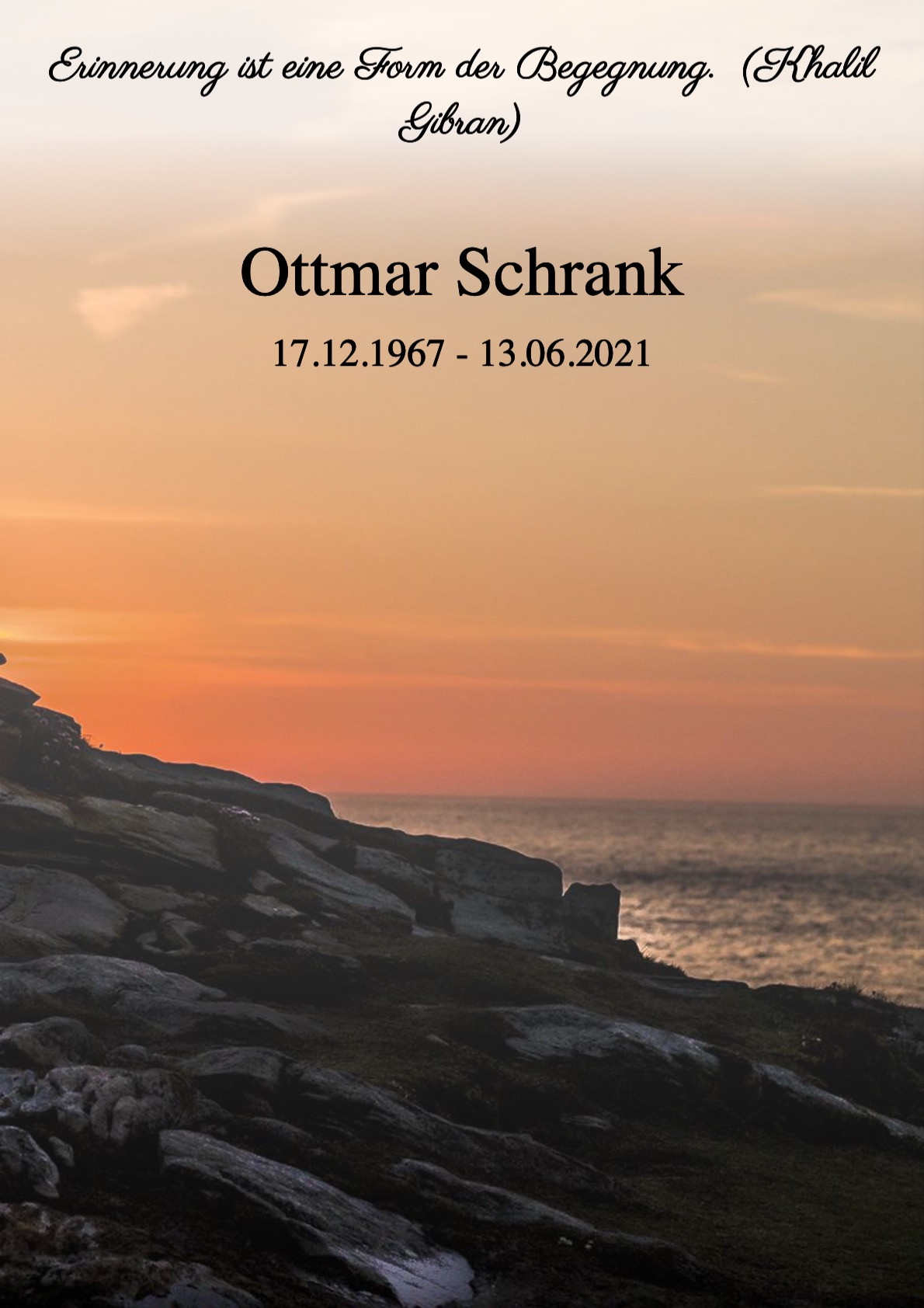 Traueranzeige von Ottmar Schrank