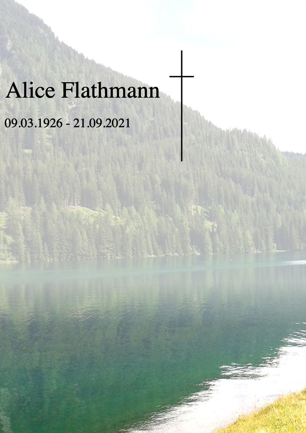 Traueranzeige von Alice Flathmann
