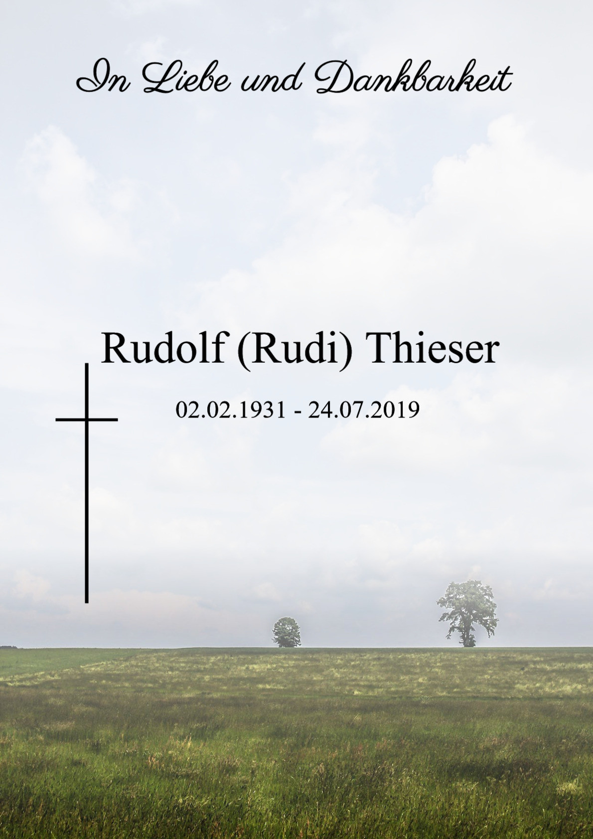 Traueranzeige von Rudolf (Rudi) Thieser