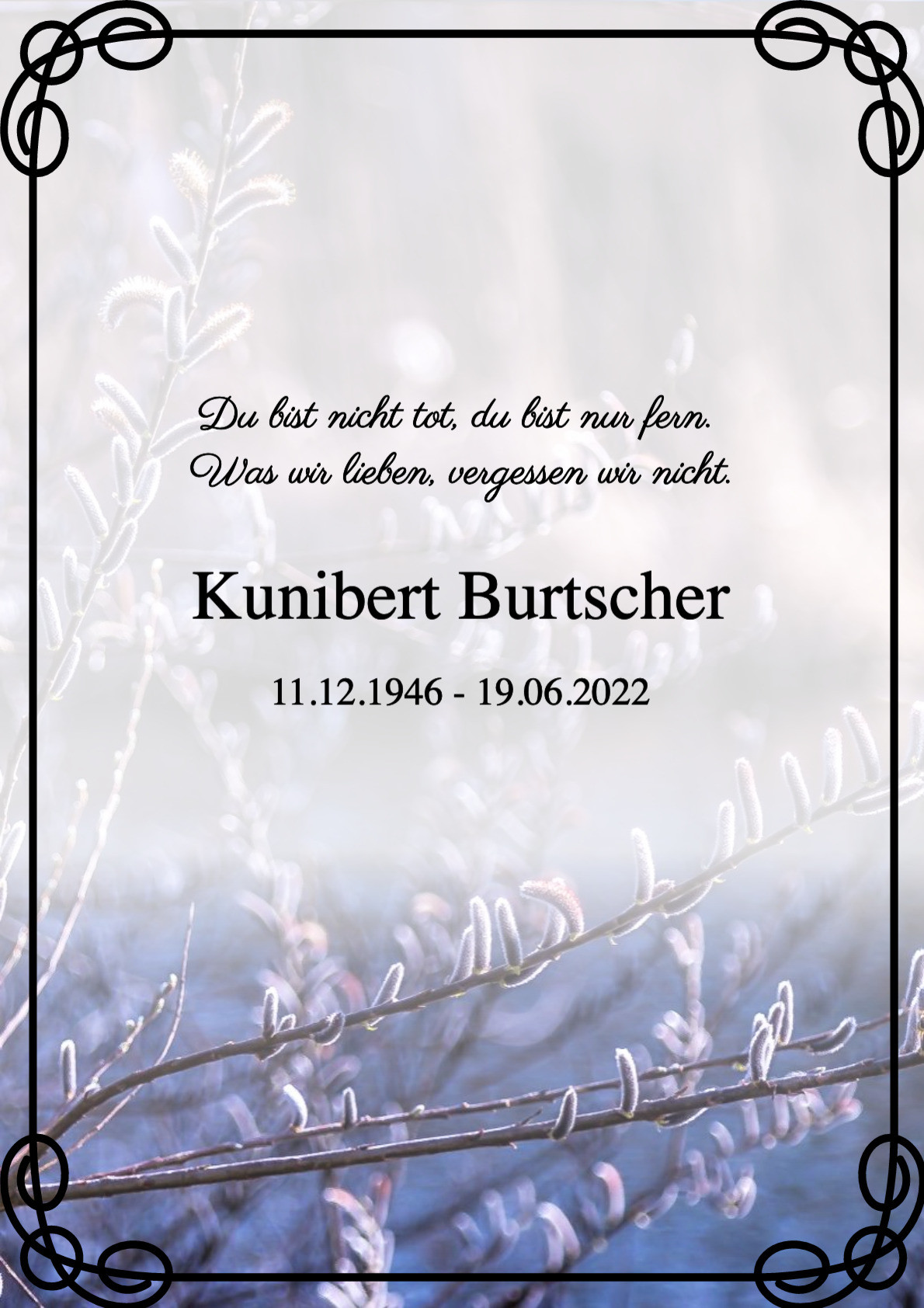 Traueranzeige von Kunibert Burtscher