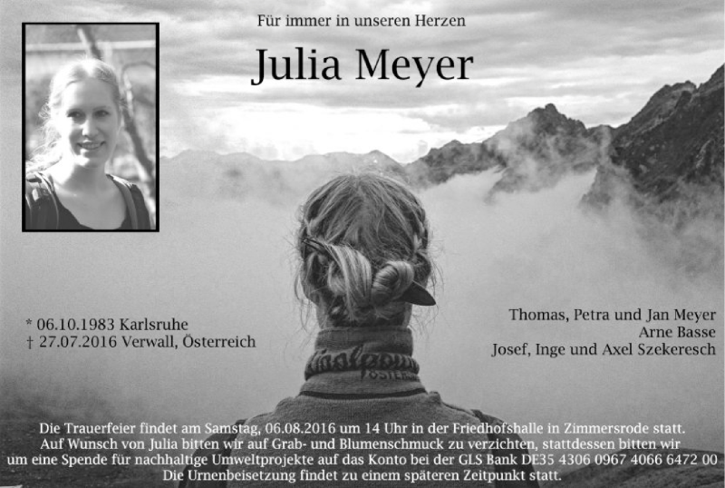Traueranzeige von Julia Meyer