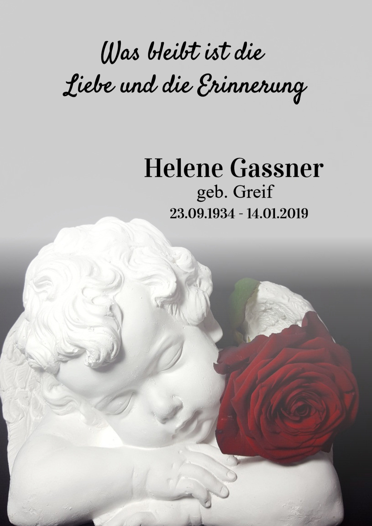Traueranzeige von Helene Gassner