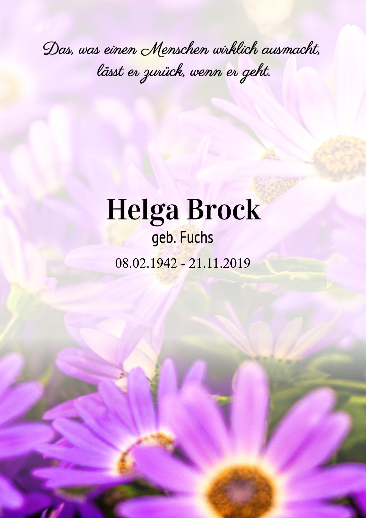 Traueranzeige von Helga Brock
