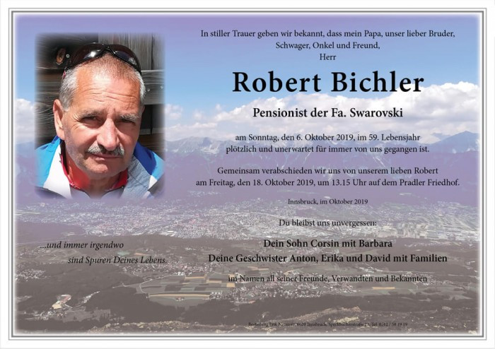 Traueranzeige von Robert Bichler