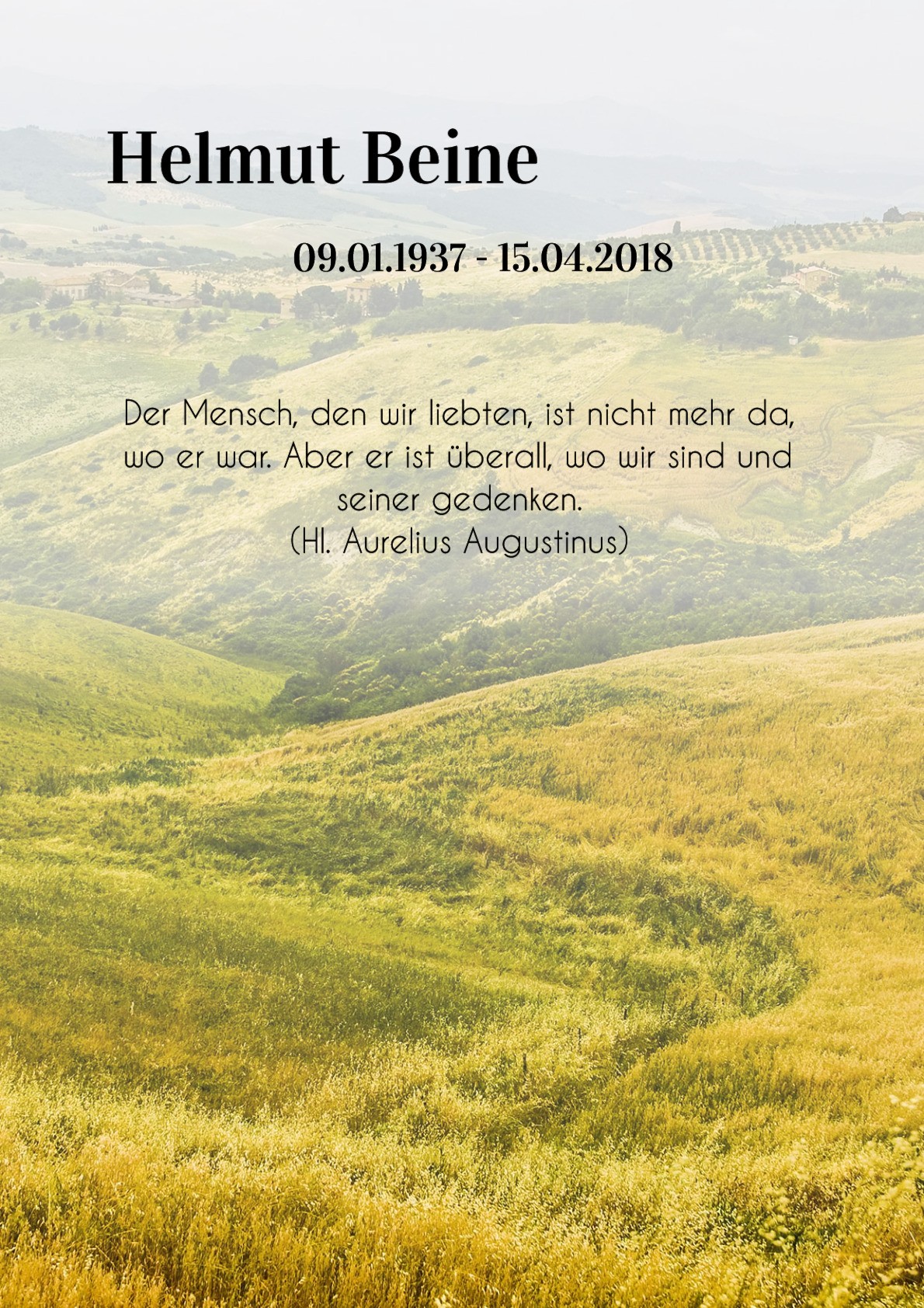 Traueranzeige von Helmut Beine