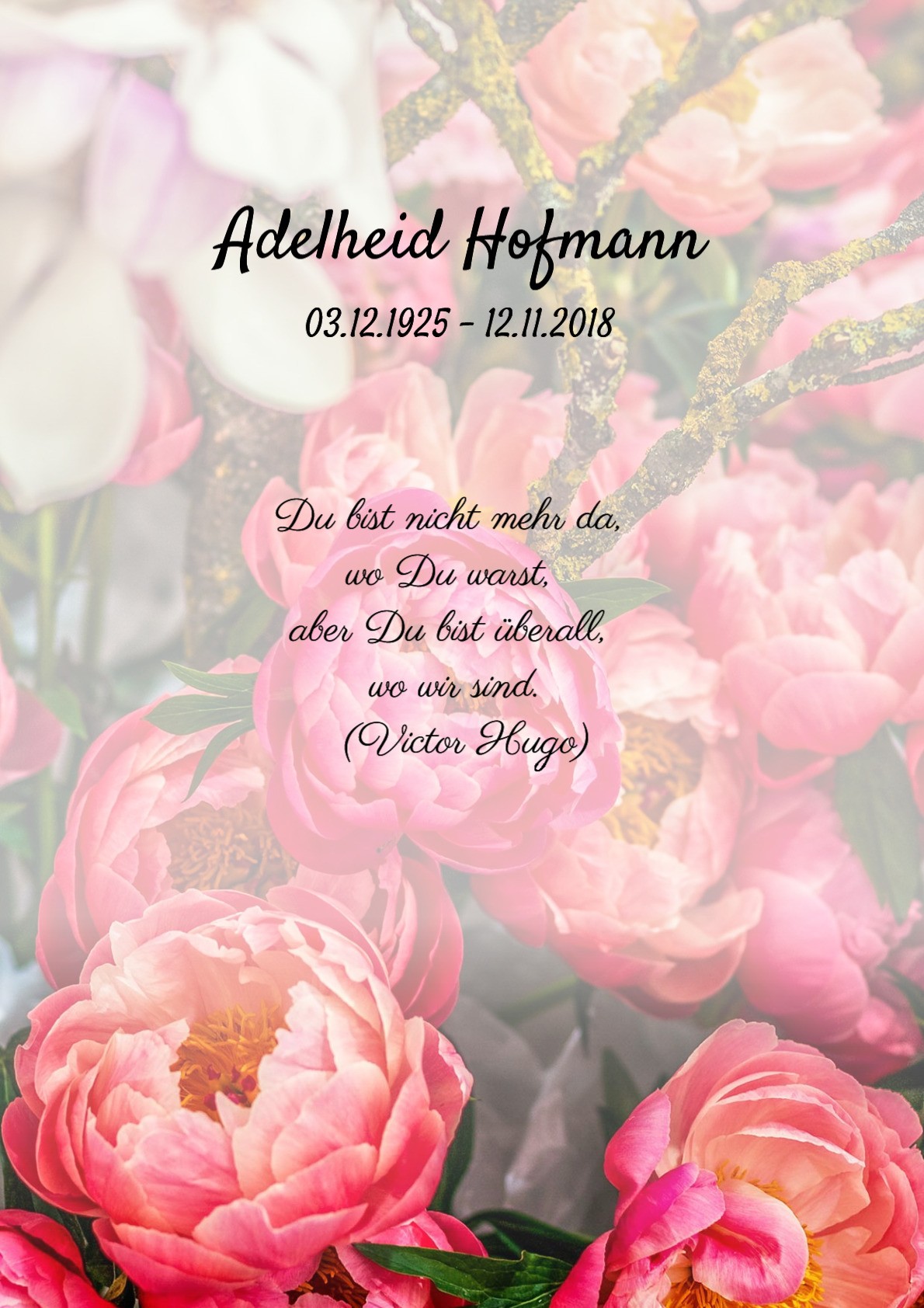 Traueranzeige von Adelheid Hofmann