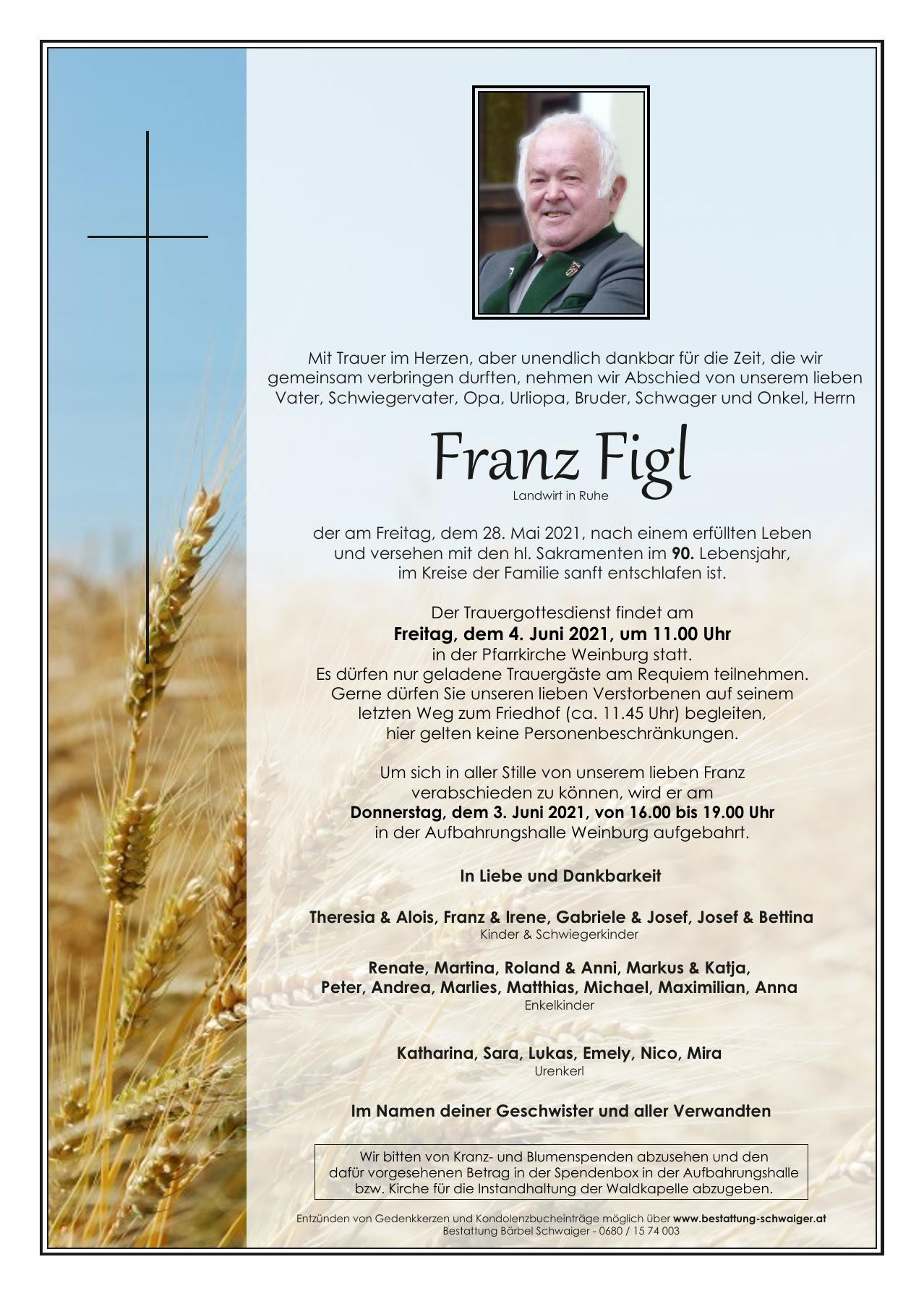 Traueranzeige von Franz Figl