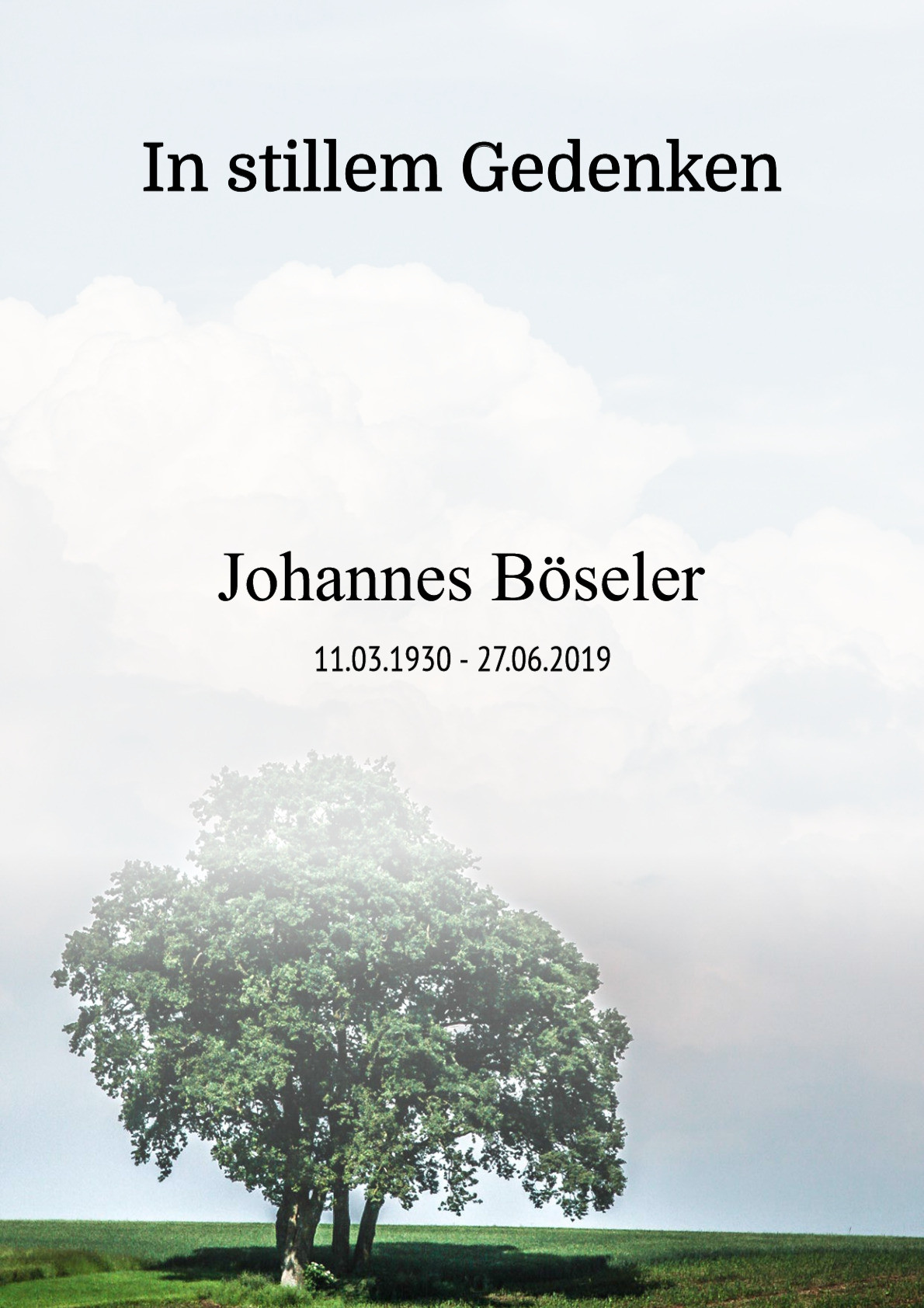 Traueranzeige von Johannes Böseler