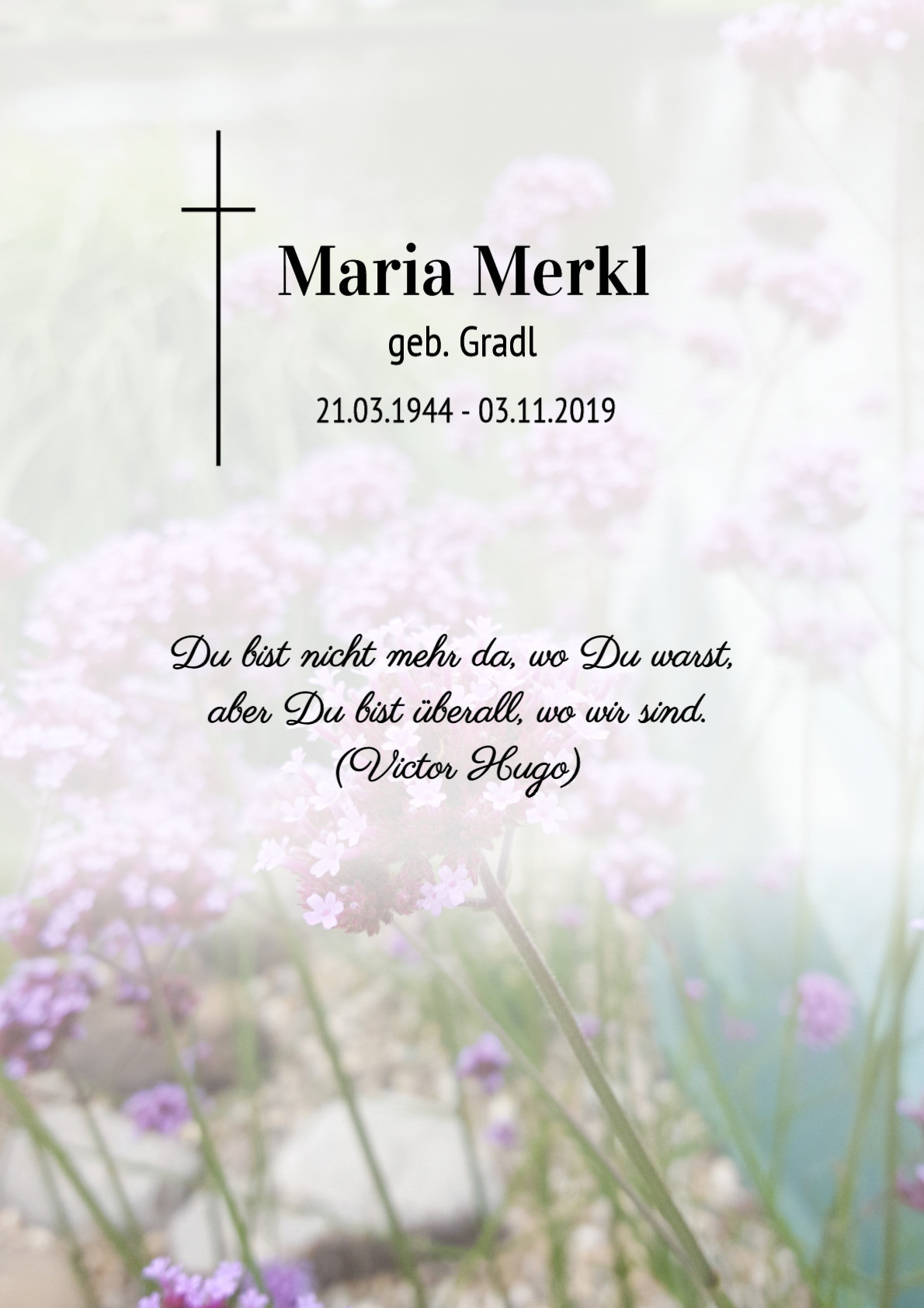 Traueranzeige von Maria Merkl