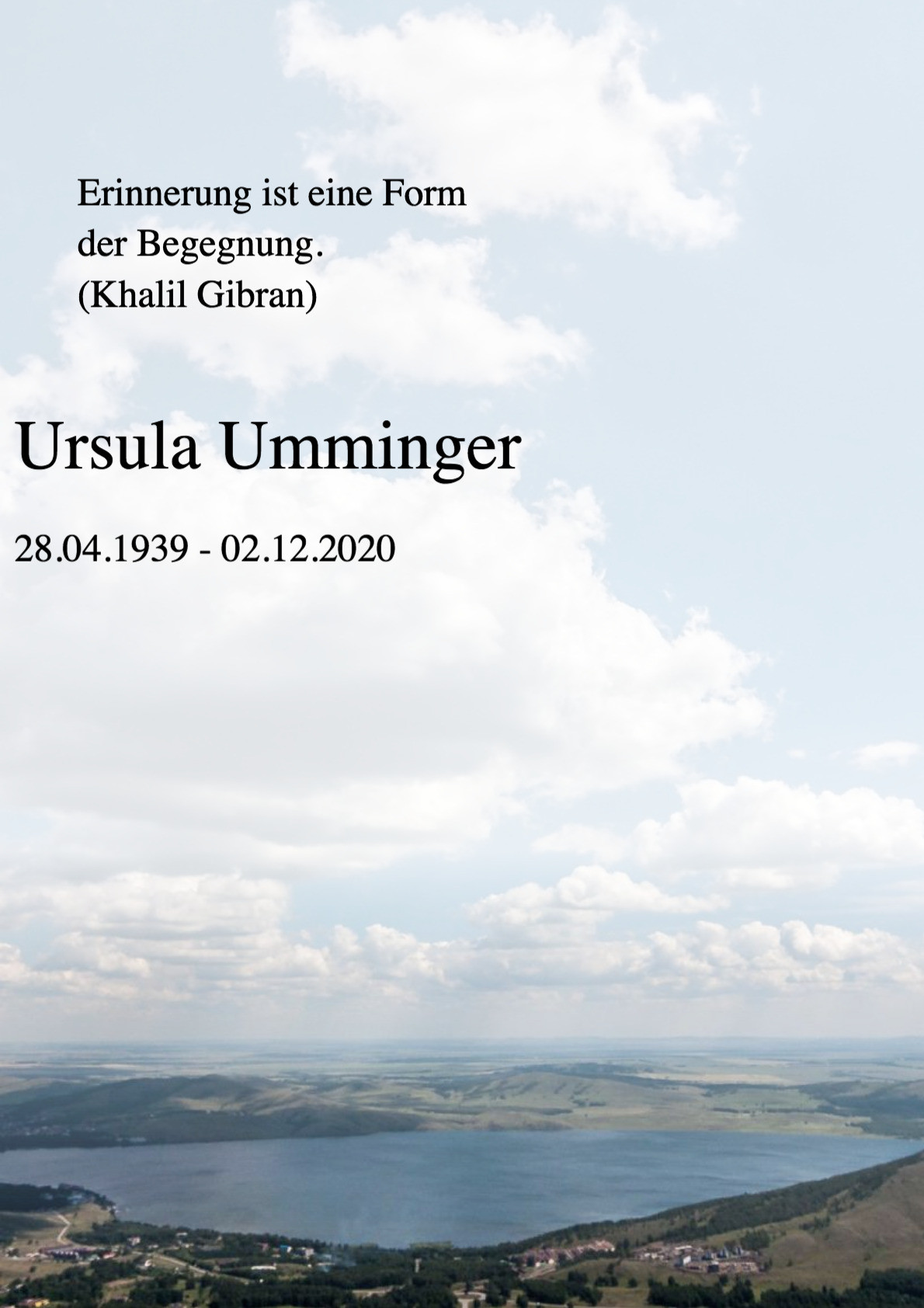 Traueranzeige von Ursula Umminger