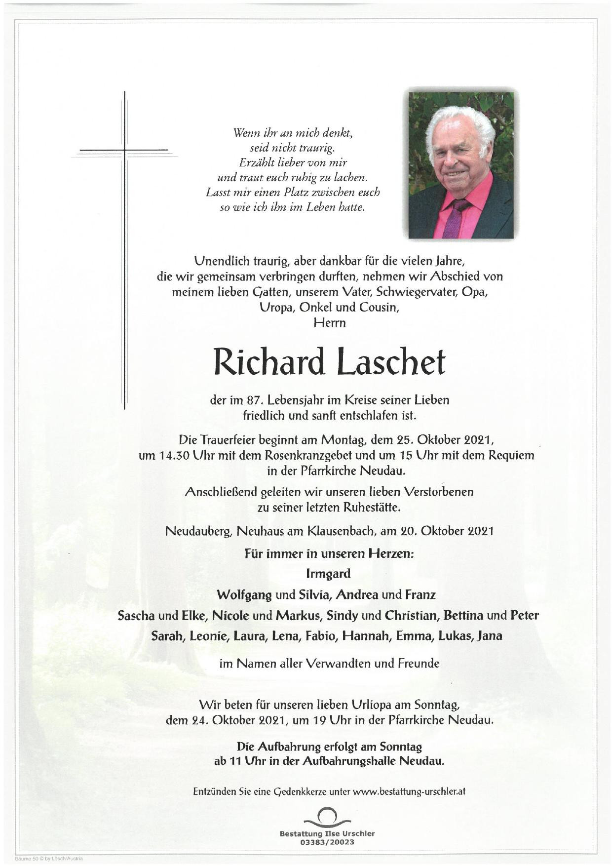 Traueranzeige von Richard Laschet