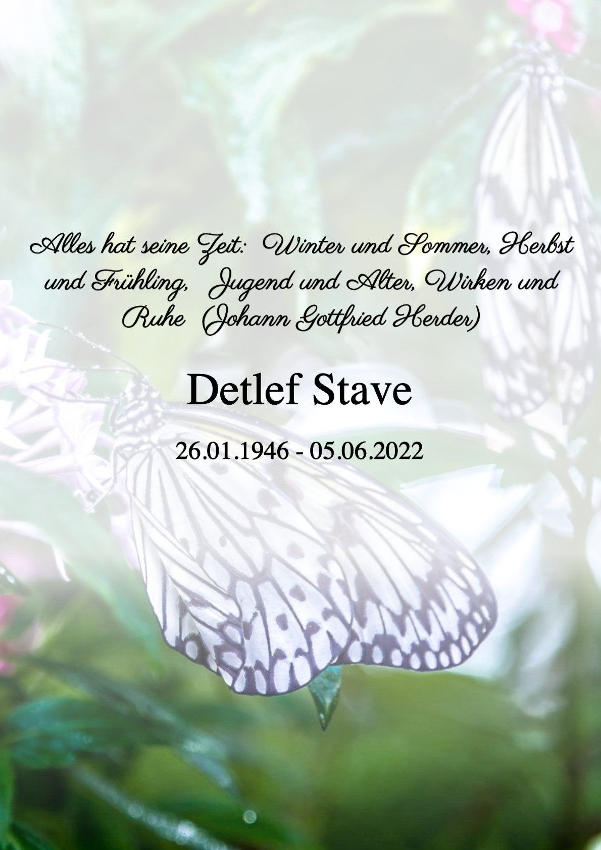 Traueranzeige von Detlef Stave