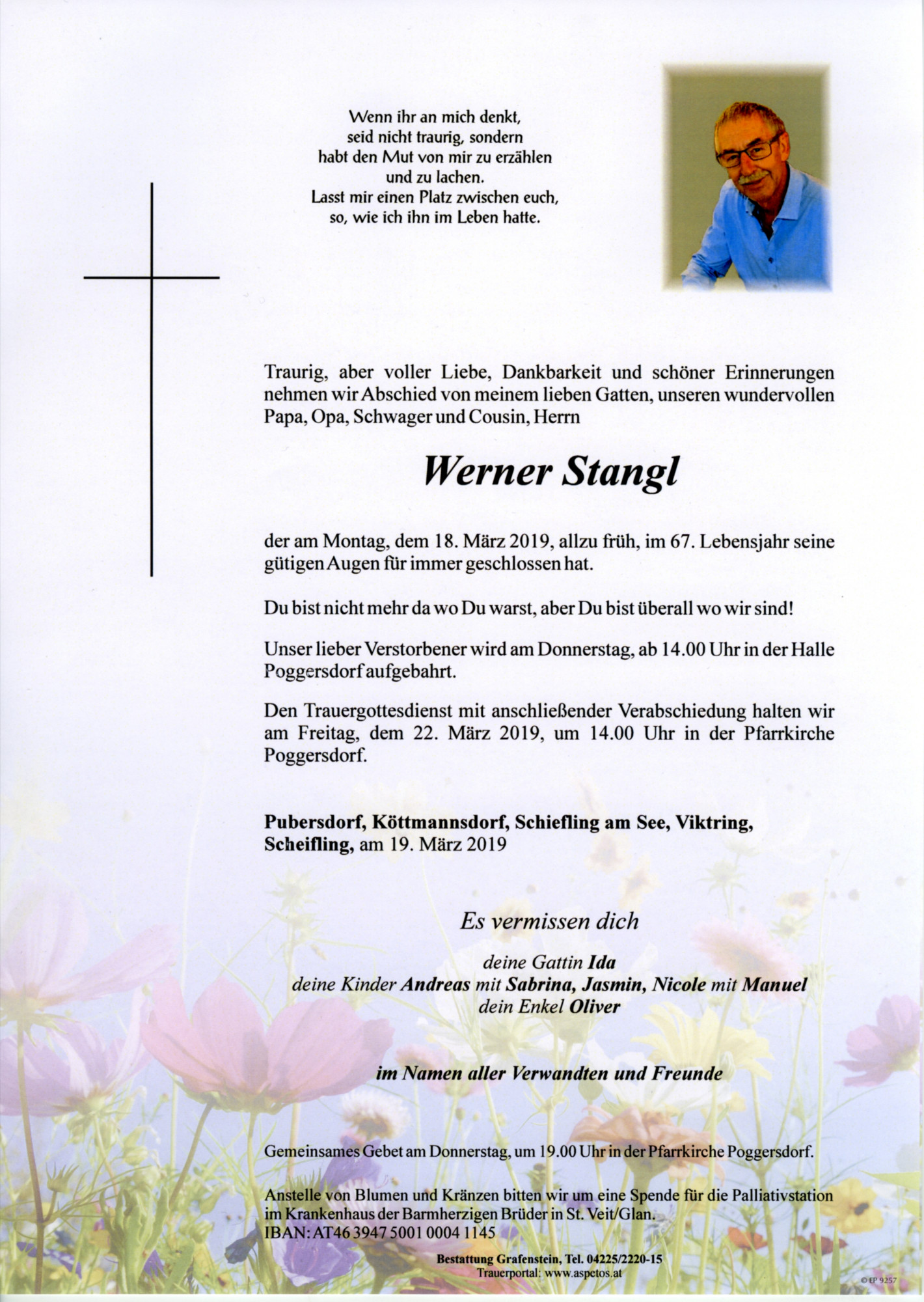 Traueranzeige von Werner Stangl