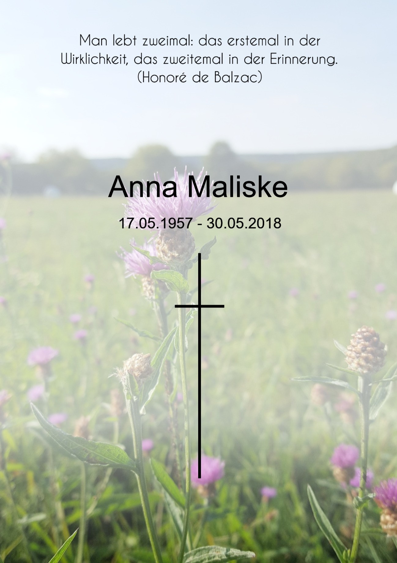 Traueranzeige von Anna Maliske