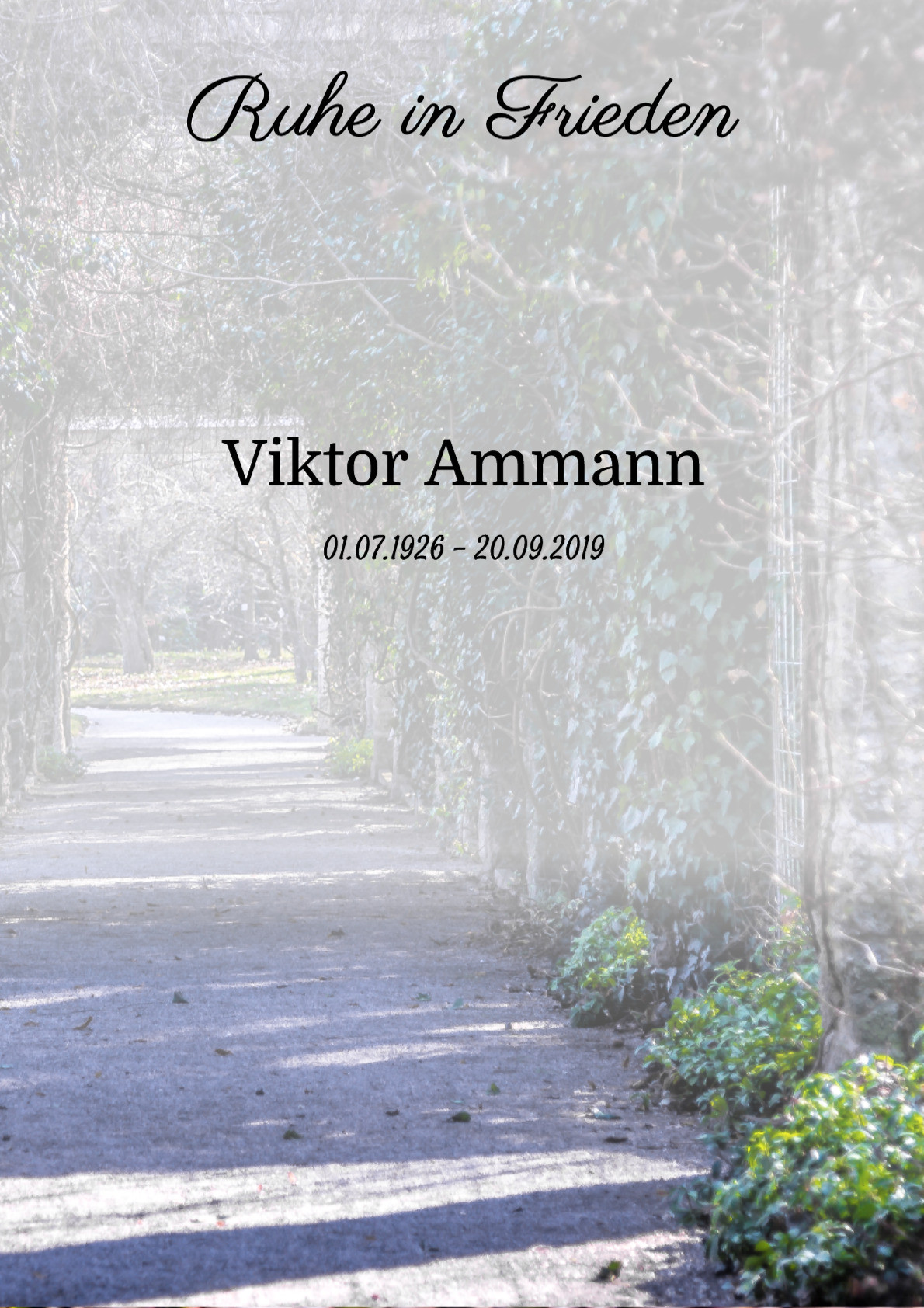 Traueranzeige von Viktor Ammann