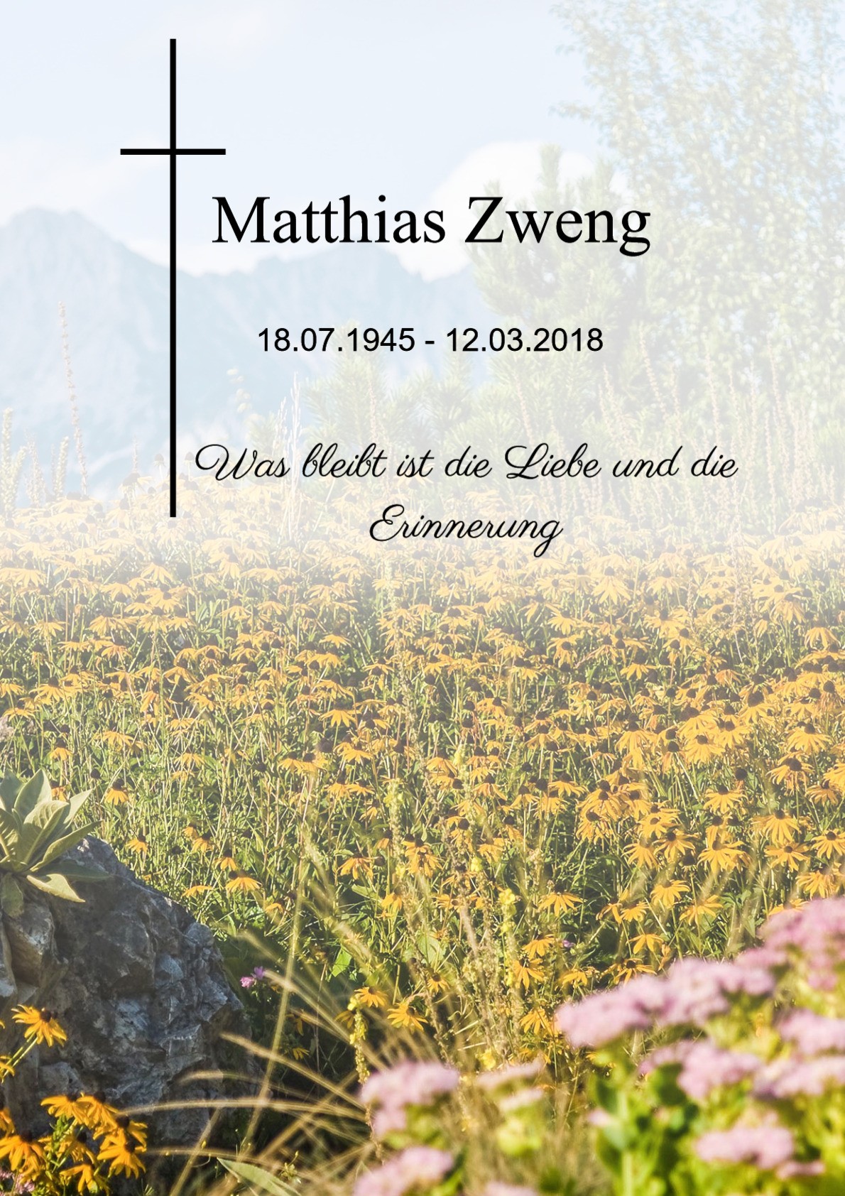 Traueranzeige von Matthias Zweng