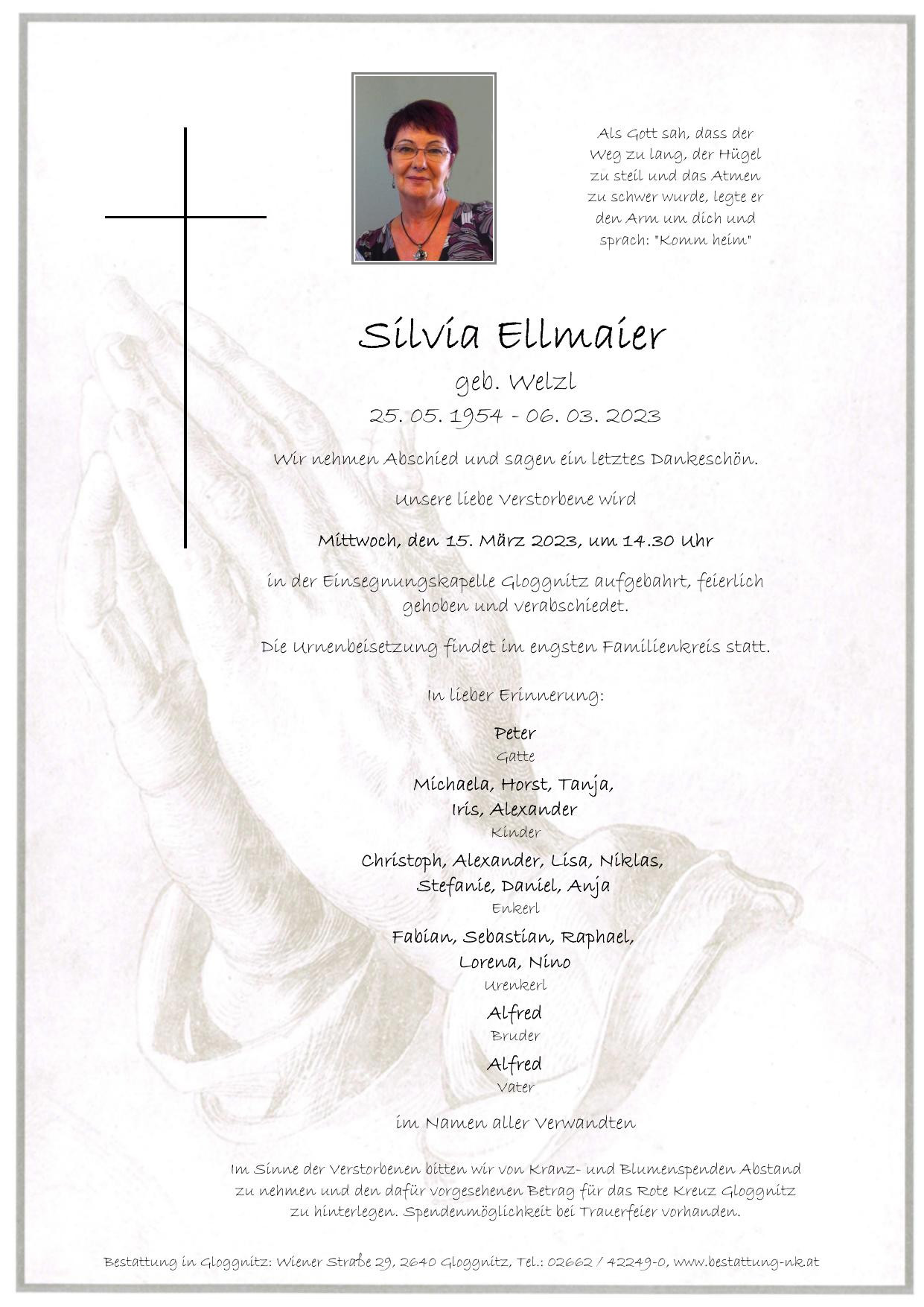 Traueranzeige von Silvia Ellmaier
