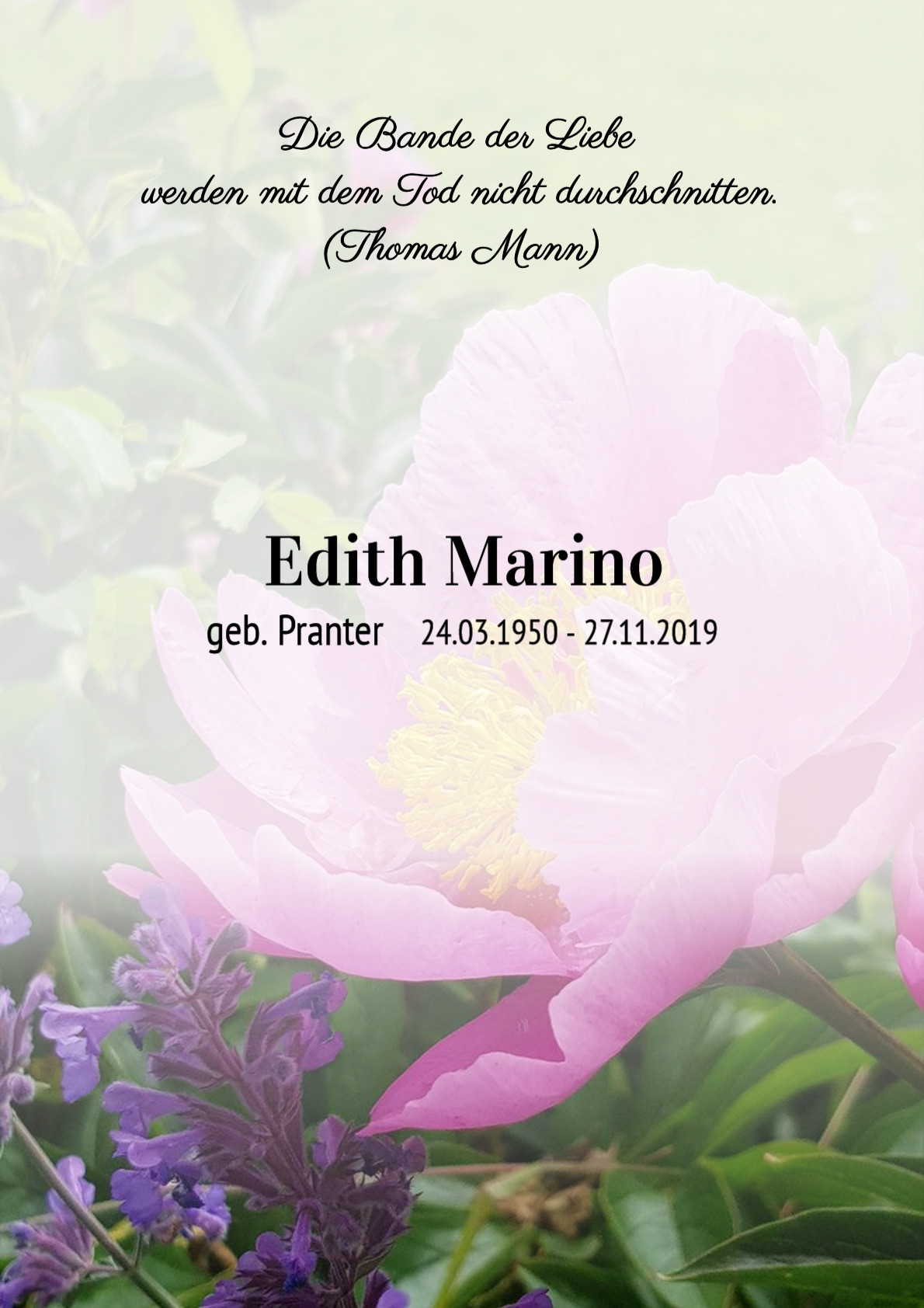 Traueranzeige von Edith Marino