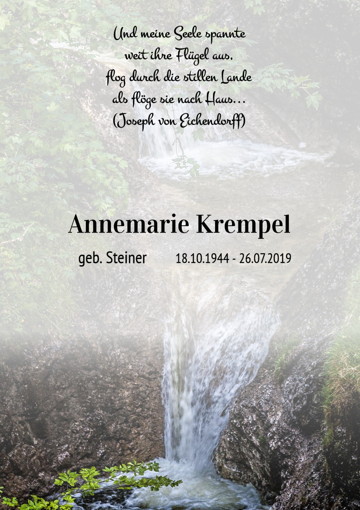 Traueranzeige von Annemarie Krempel