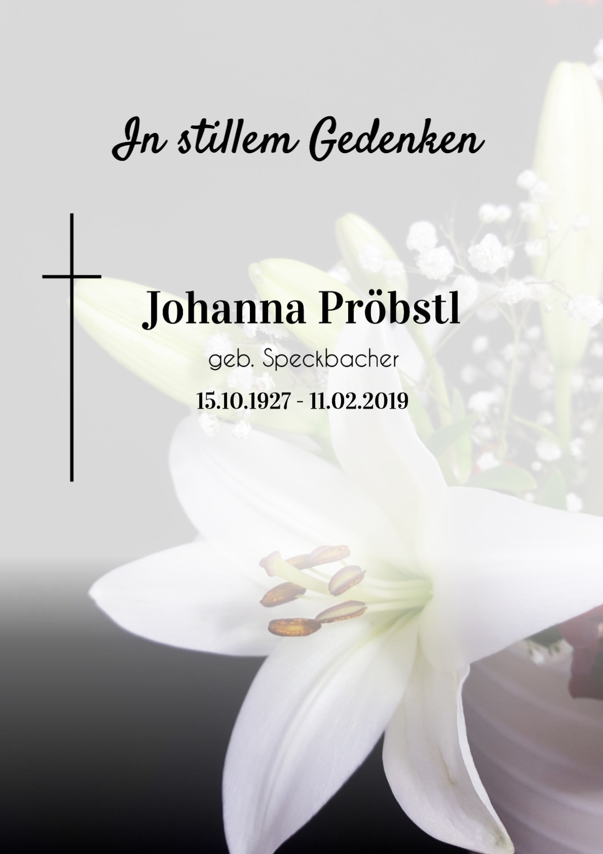 Traueranzeige von Johanna Pröbstl