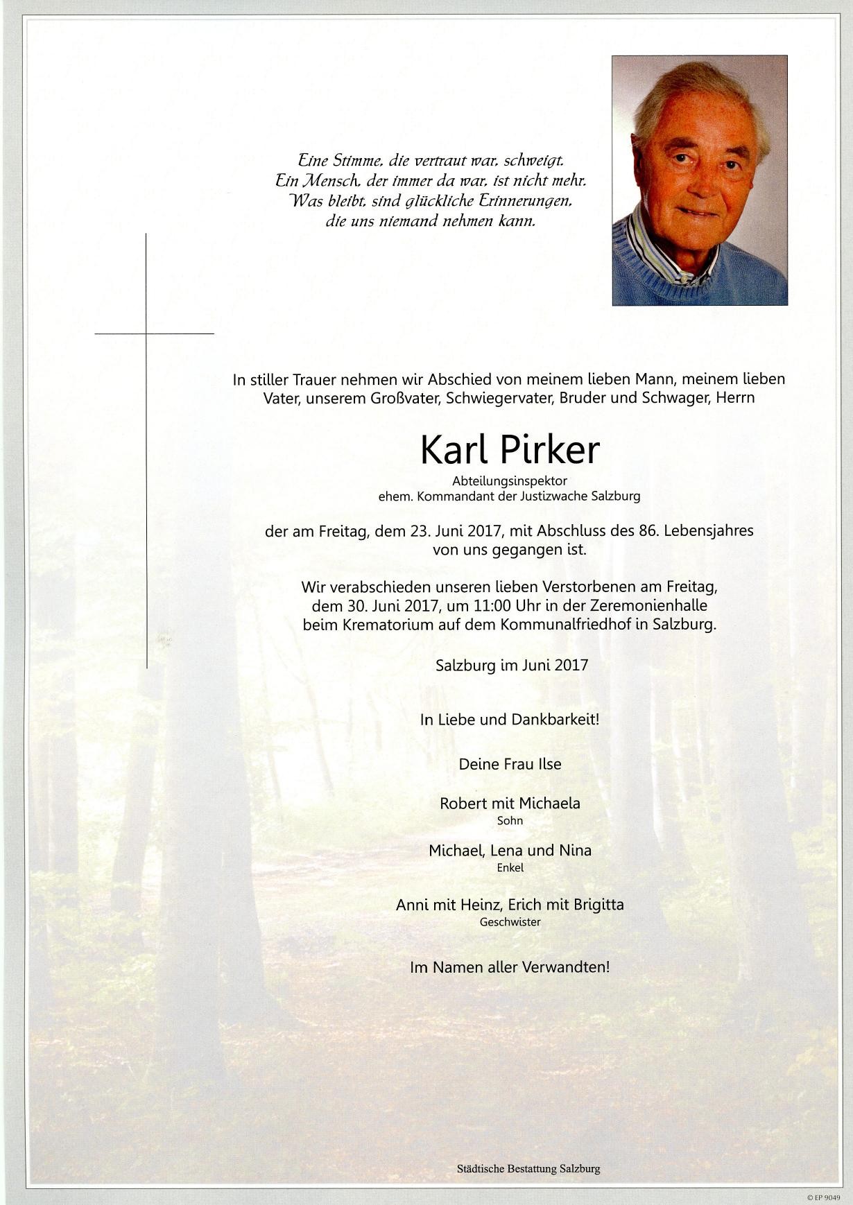 Traueranzeige von Karl Pirker