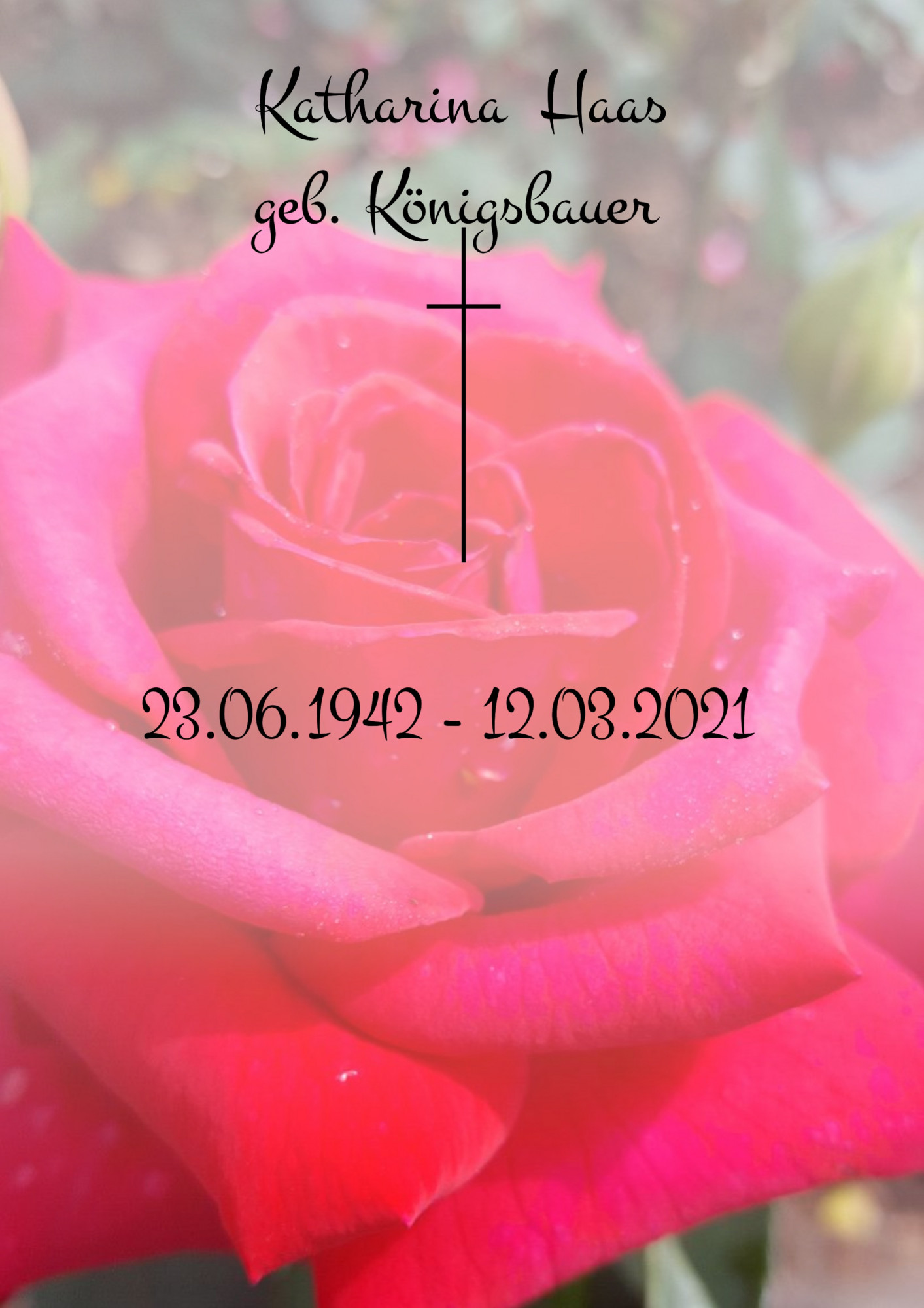 Traueranzeige von Katharina Haas