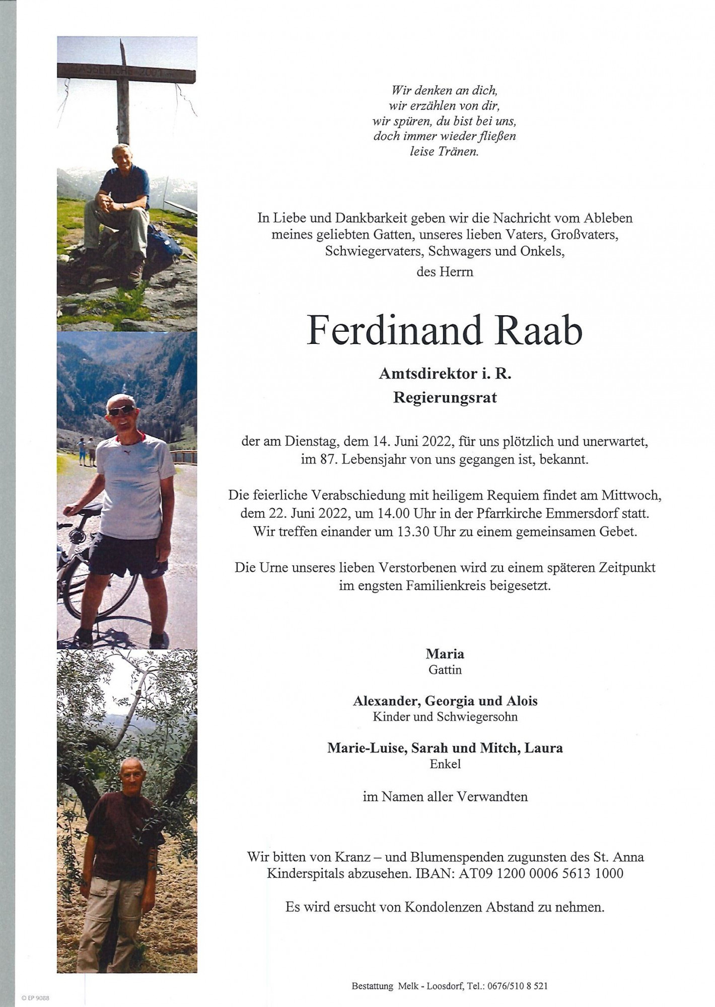 Traueranzeige von Ferdinand Raab