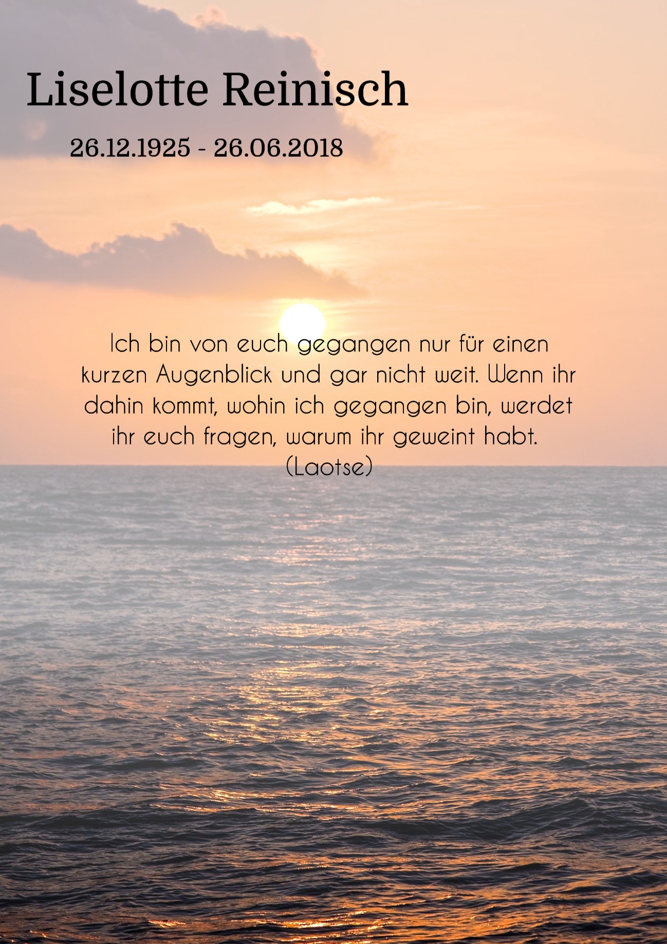 Traueranzeige von Liselotte Reinisch