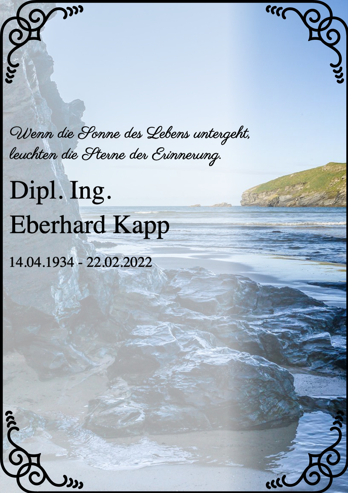 Traueranzeige von Dipl. Ing. Eberhard Kapp
