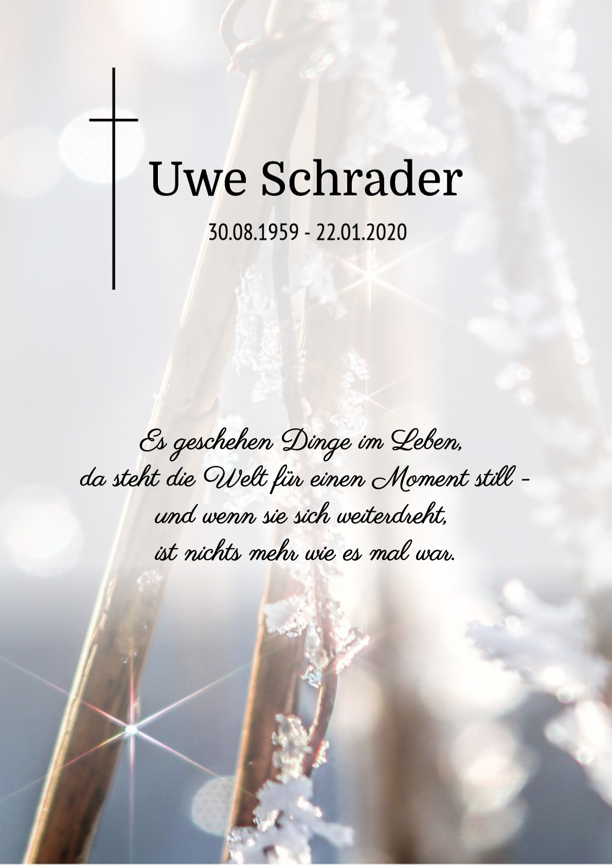 Traueranzeige von Uwe Schrader